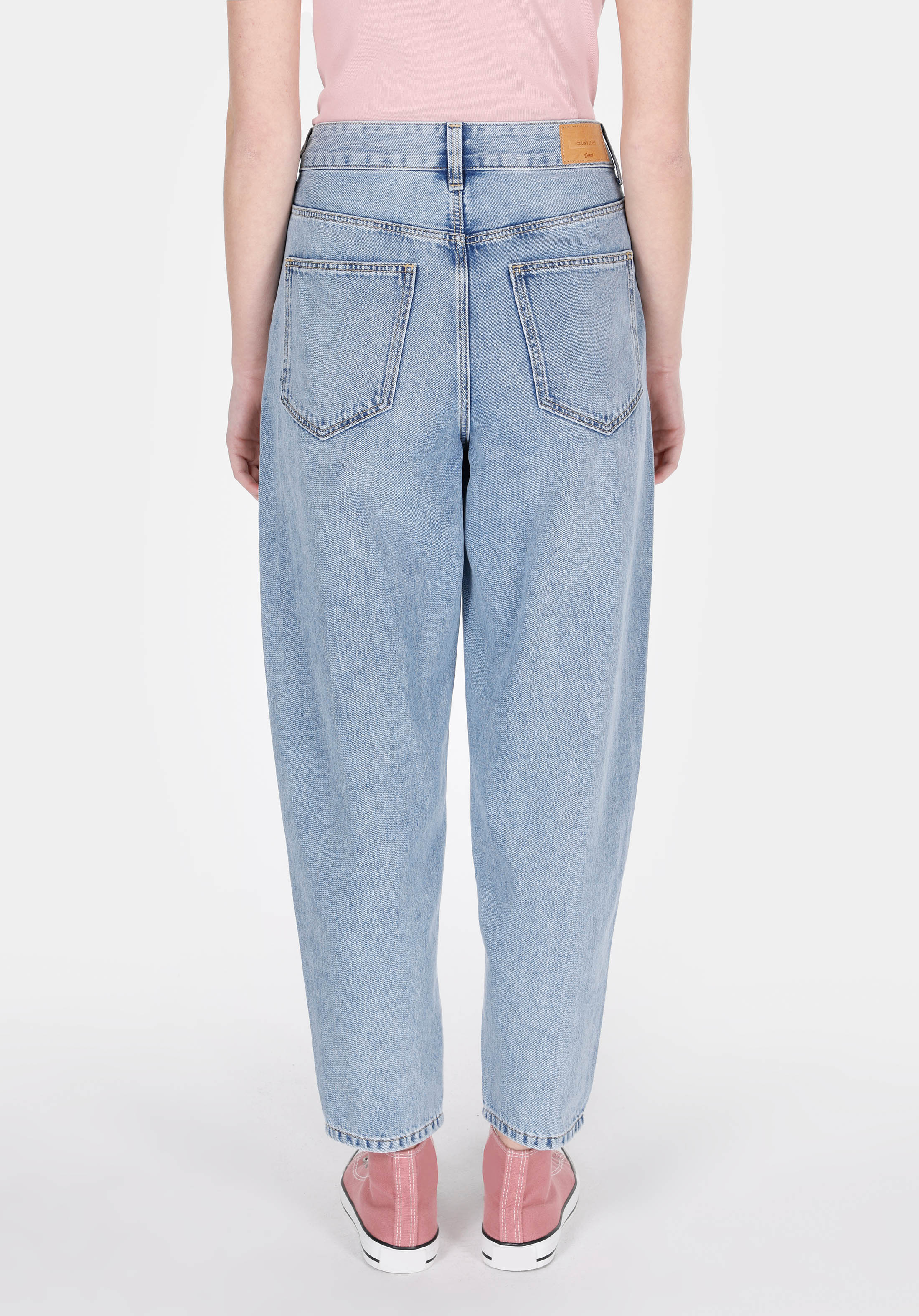 Barrel Fit   Kadın İndigo Jean Pantolon