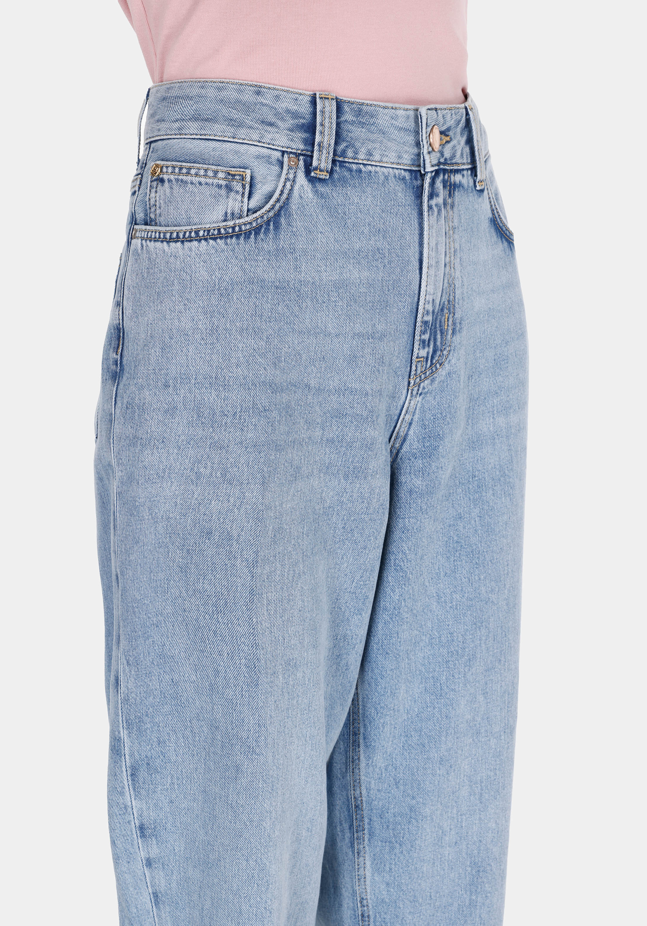 Barrel Fit   Kadın İndigo Jean Pantolon