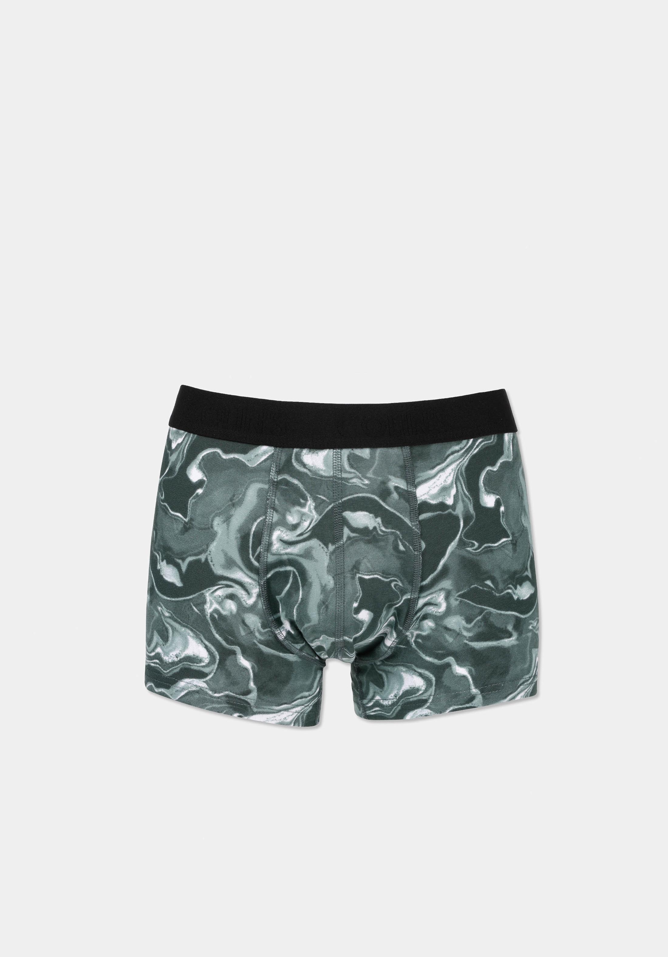 Modern Fit Baskılı Erkek Yeşil Boxer