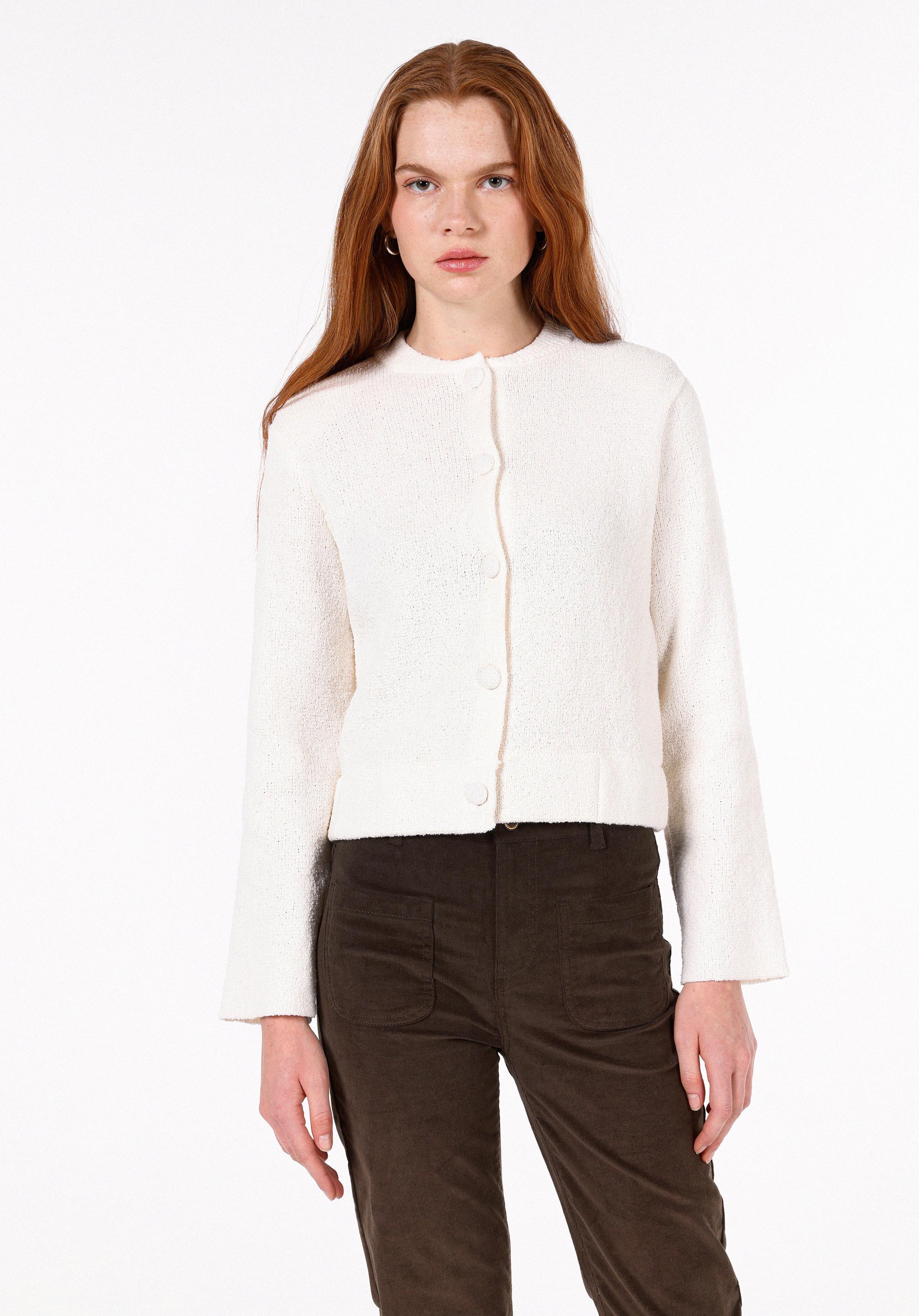 Regular Fit   Kadın Ekru Hırka