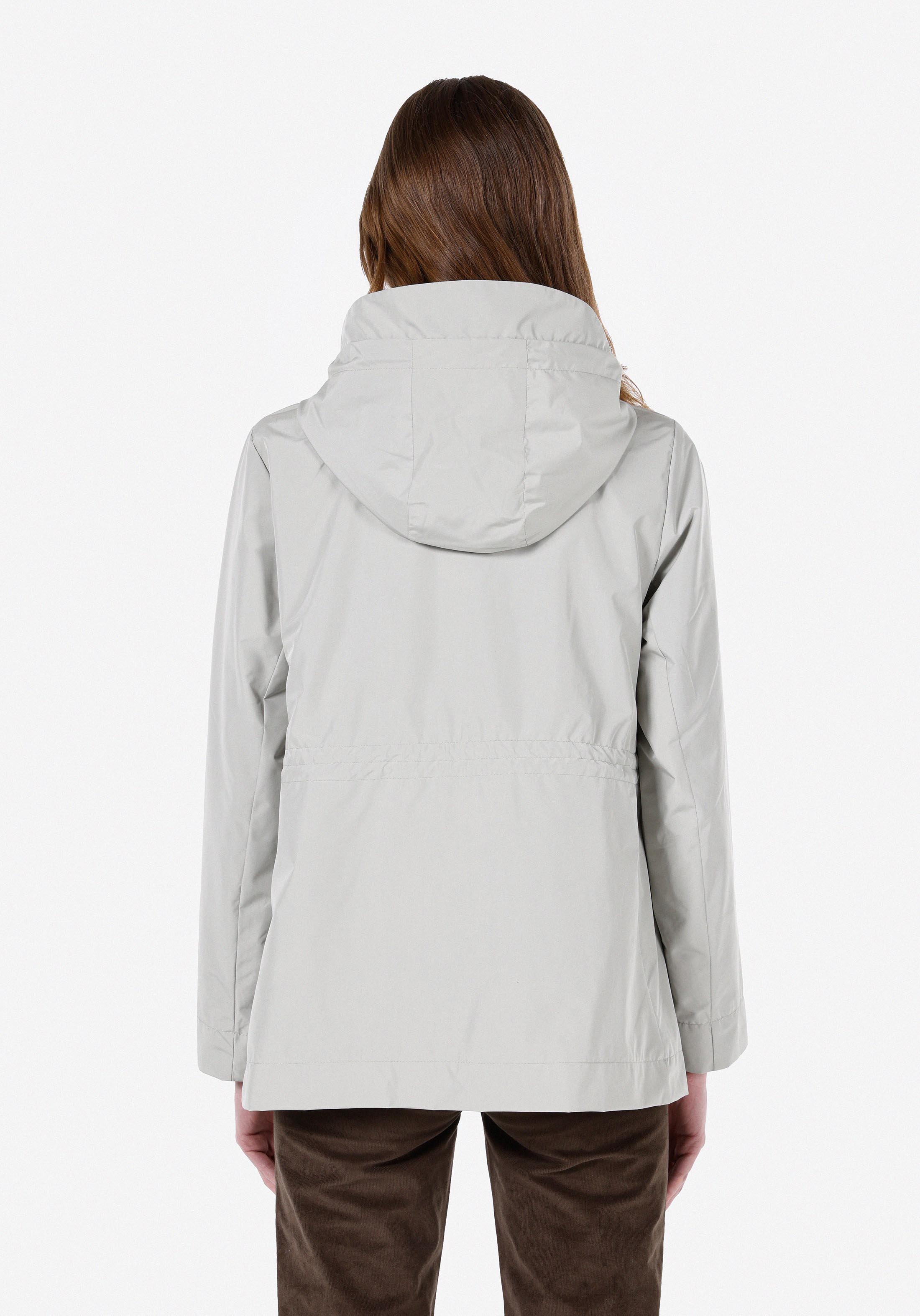 Regular Fit Düz Astarlı Çıtçıtlı Su Geçirmez Kadın Yeşil Yağmurluk