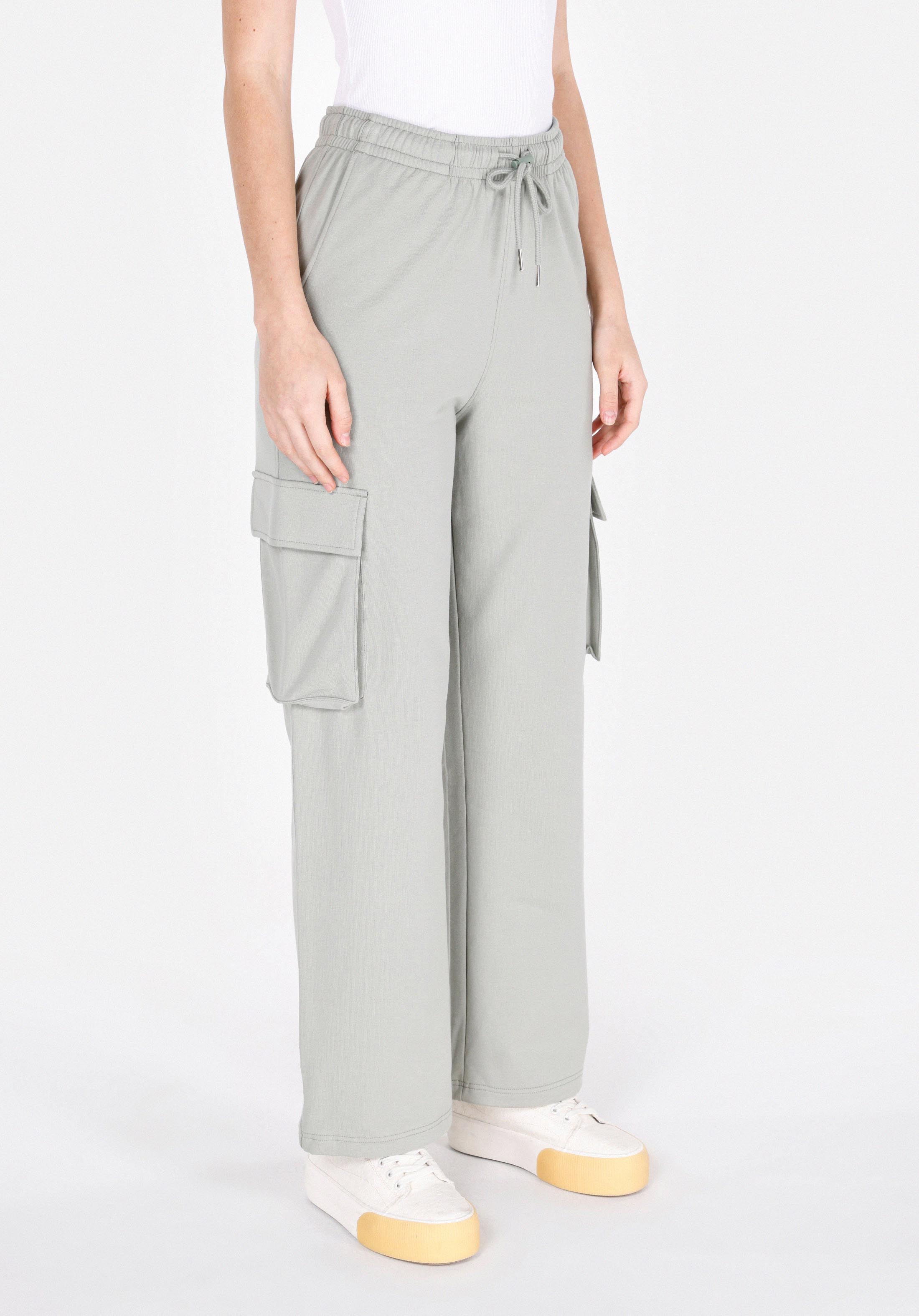 Regular Fit Orta Bel Düz Kadın Yeşil Eşofman Altı