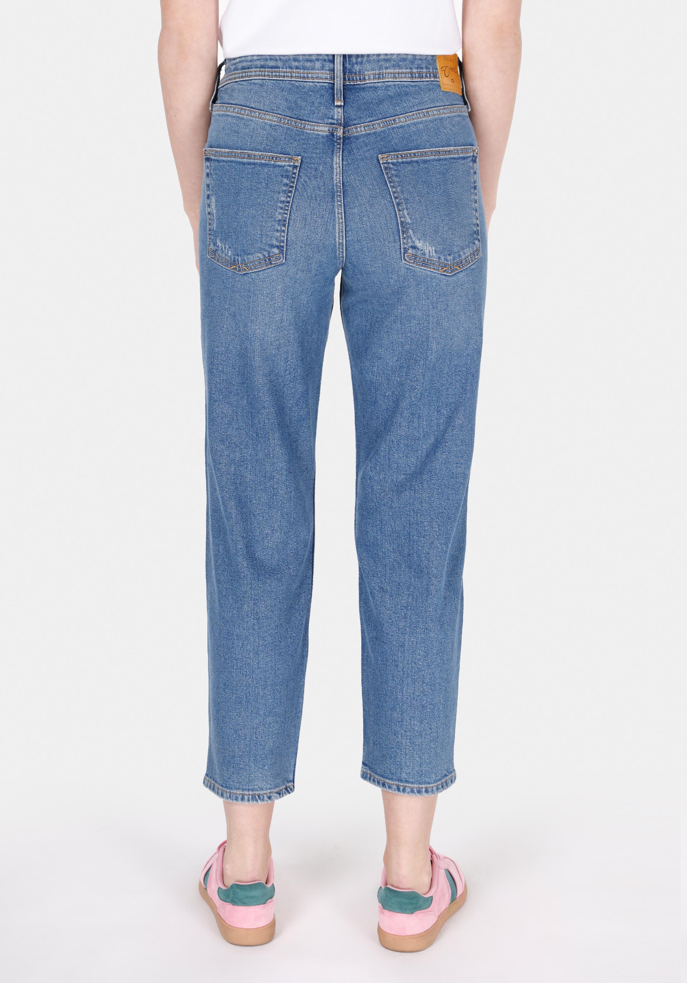 Boyfriend Fit Orta Bel Daralan Paça Kadın İndigo Jean Pantolon