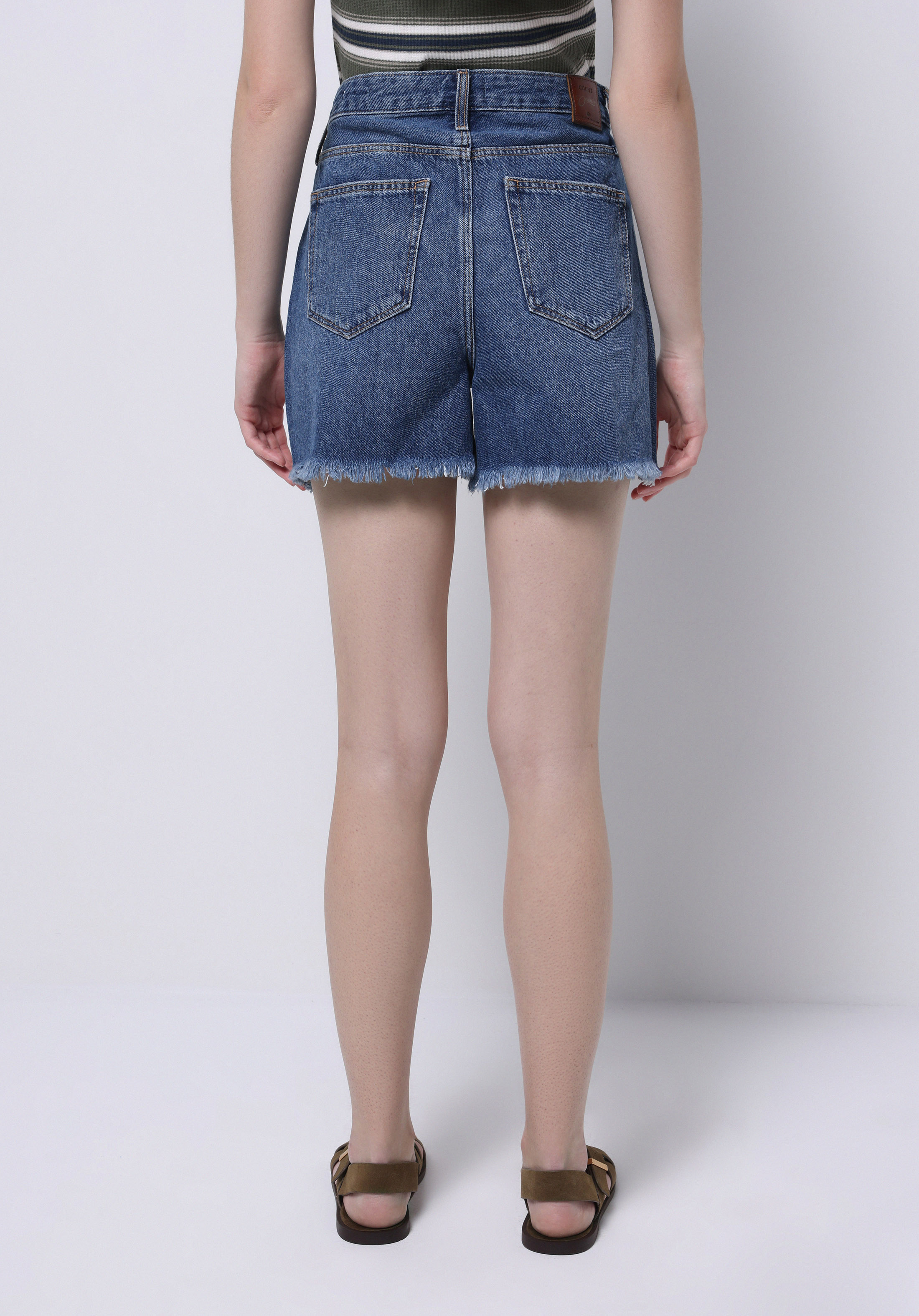 Mom Fit Yüksel Bel Düz Kadın Denim Jean Şort