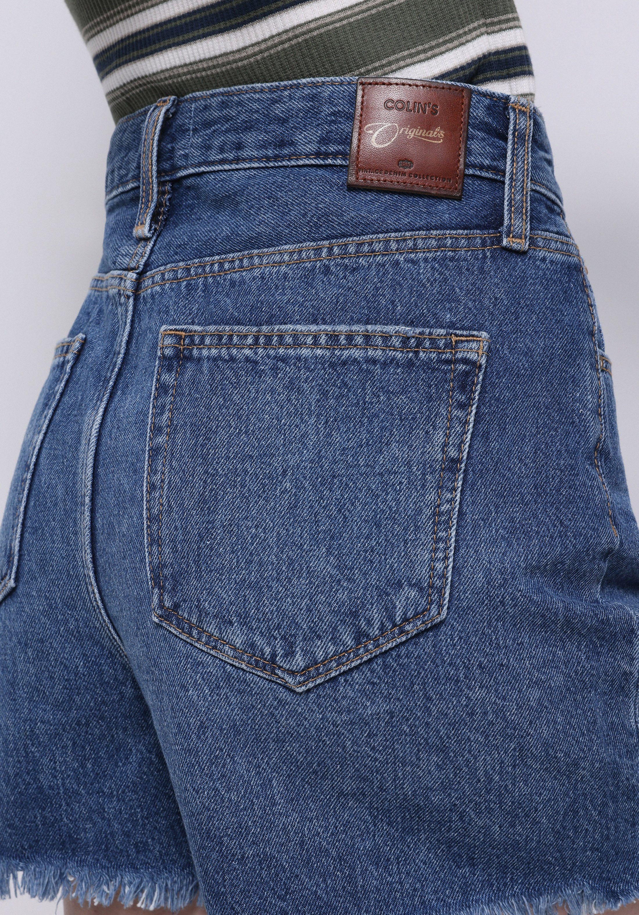 Mom Fit Yüksel Bel Düz Kadın Denim Jean Şort