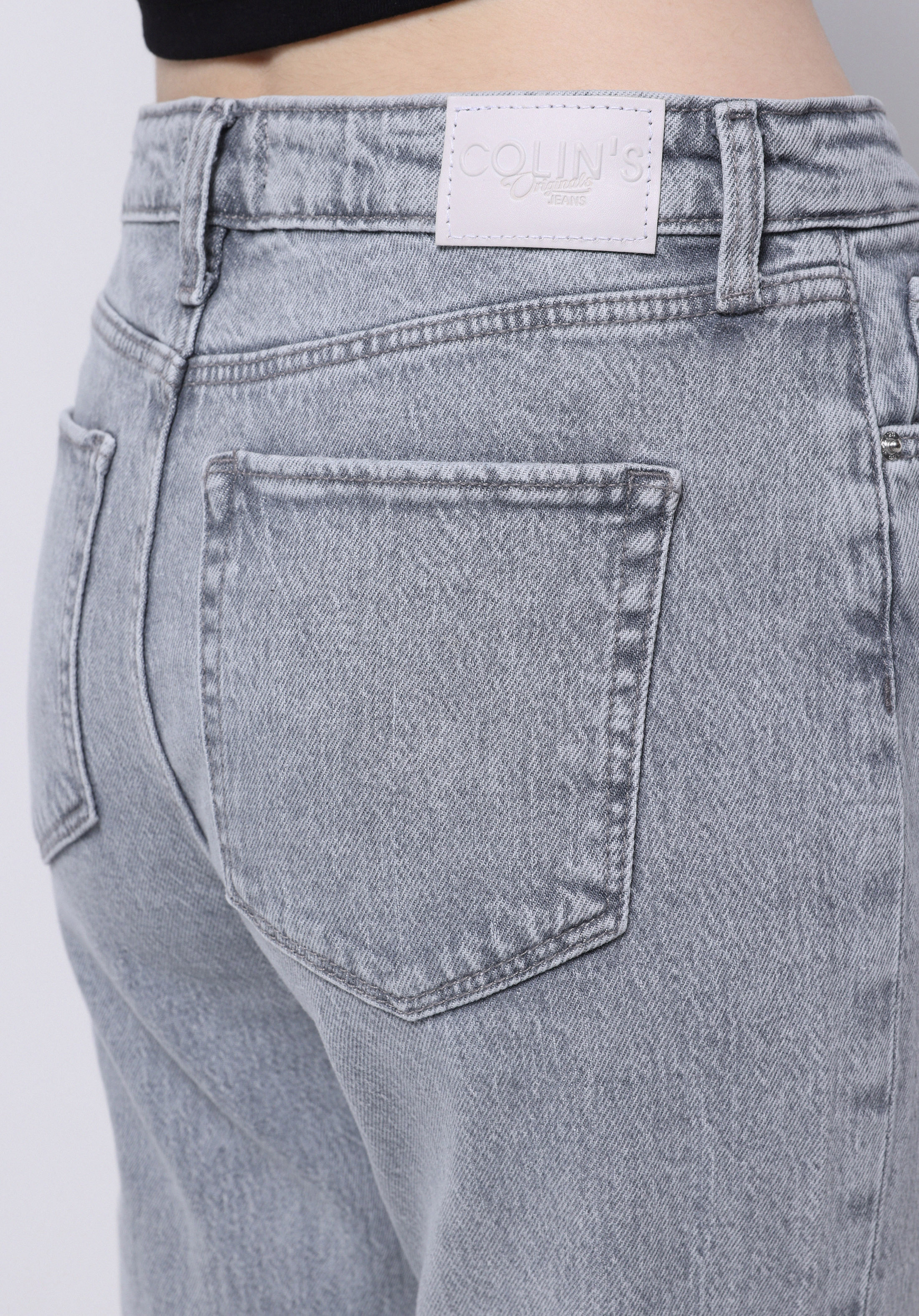 Regular Fit   Kadın Gri Jean Pantolon