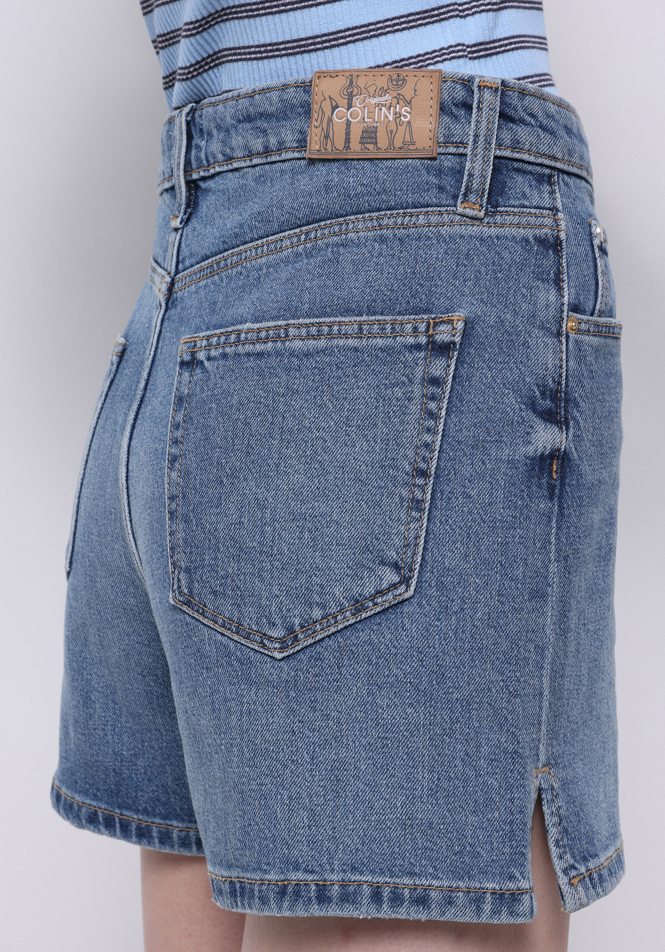 Regular Fit Yüksel Bel Düz Kadın Denim Jean Şort