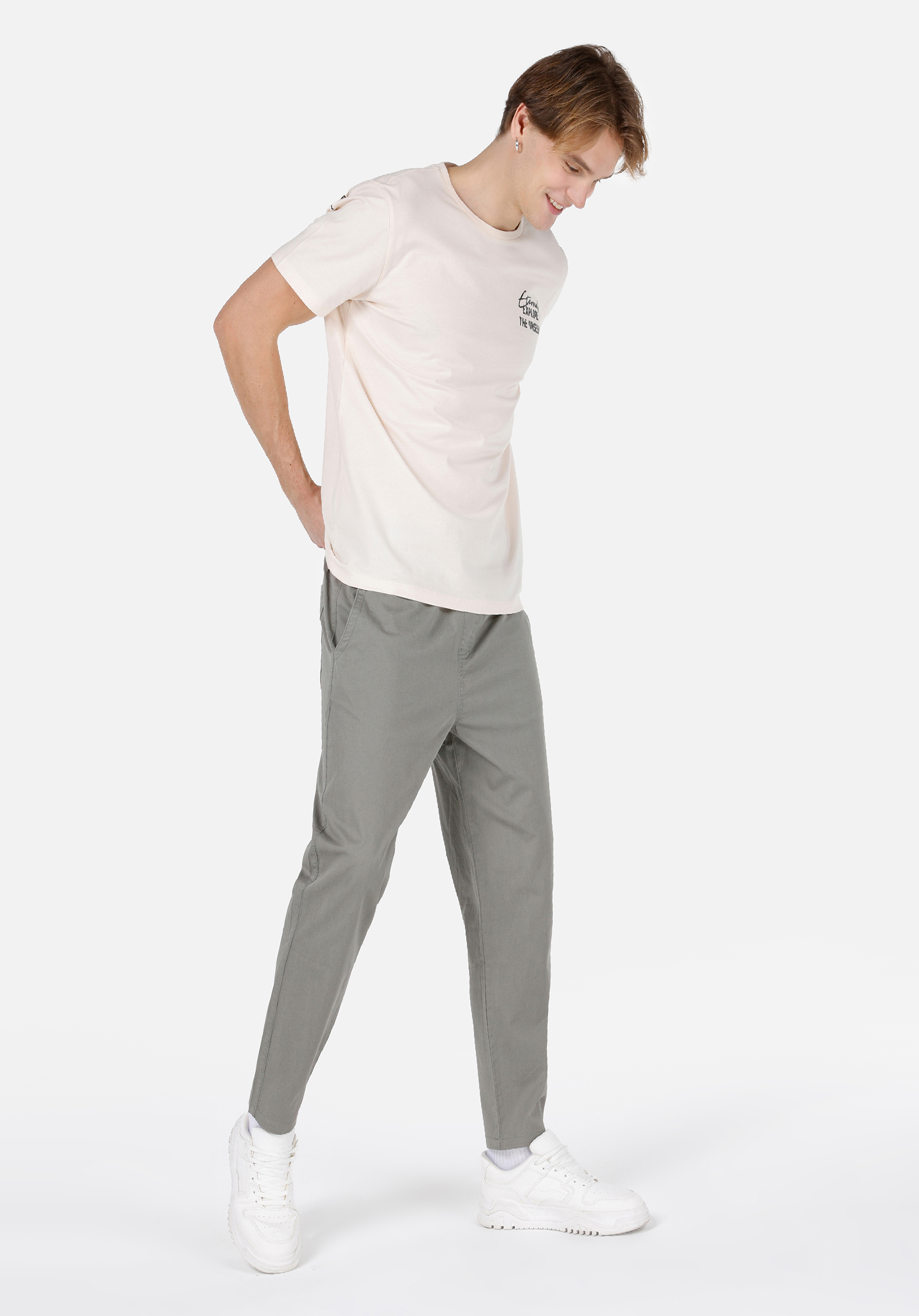 Comfort Fit Orta Bel Uzun Paça Erkek Yeşil  Pantolon