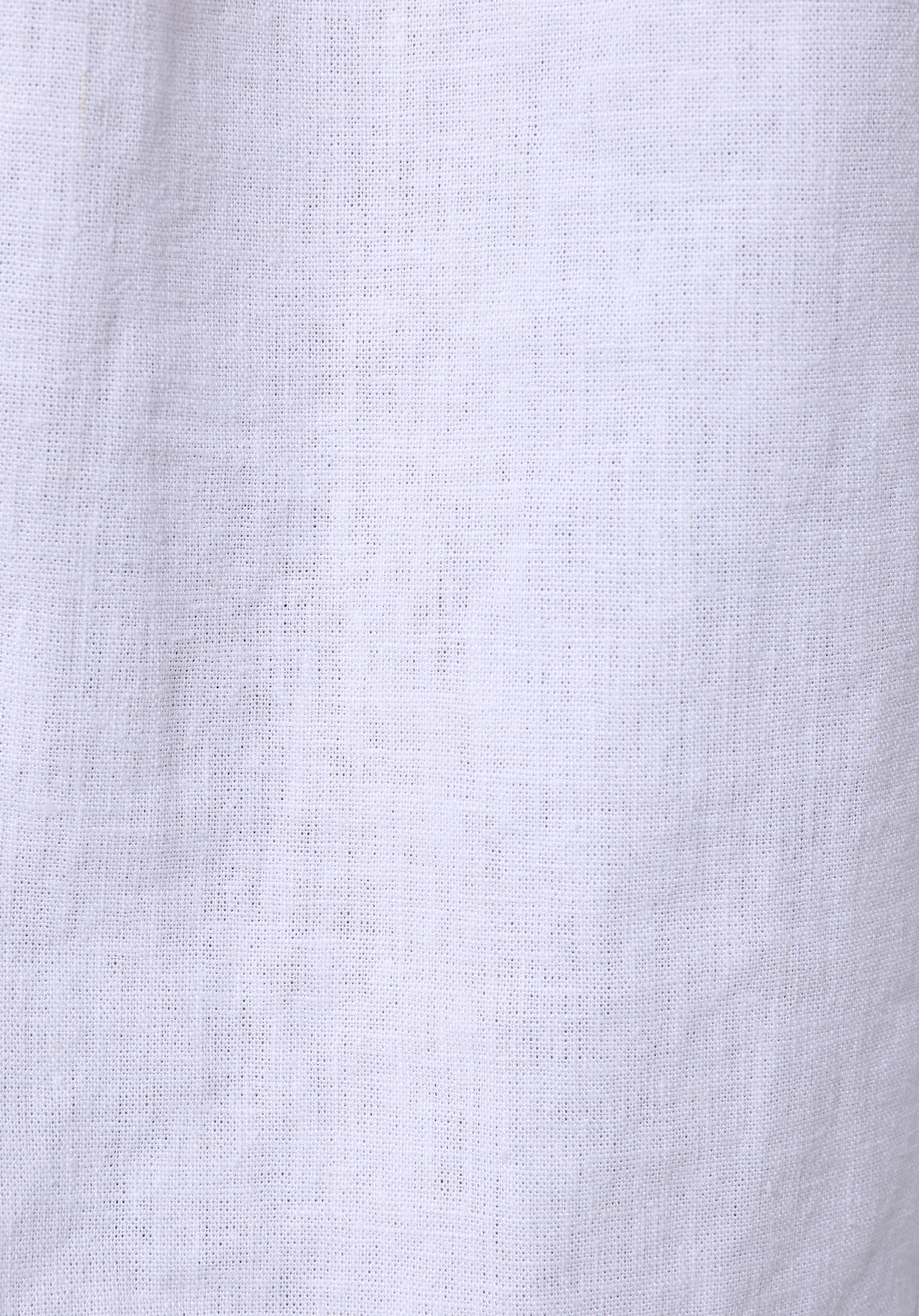 Relaxed Fit Shirt Neck Düz Erkek Keten Karışımlı Beyaz Uzun Kol Gömlek