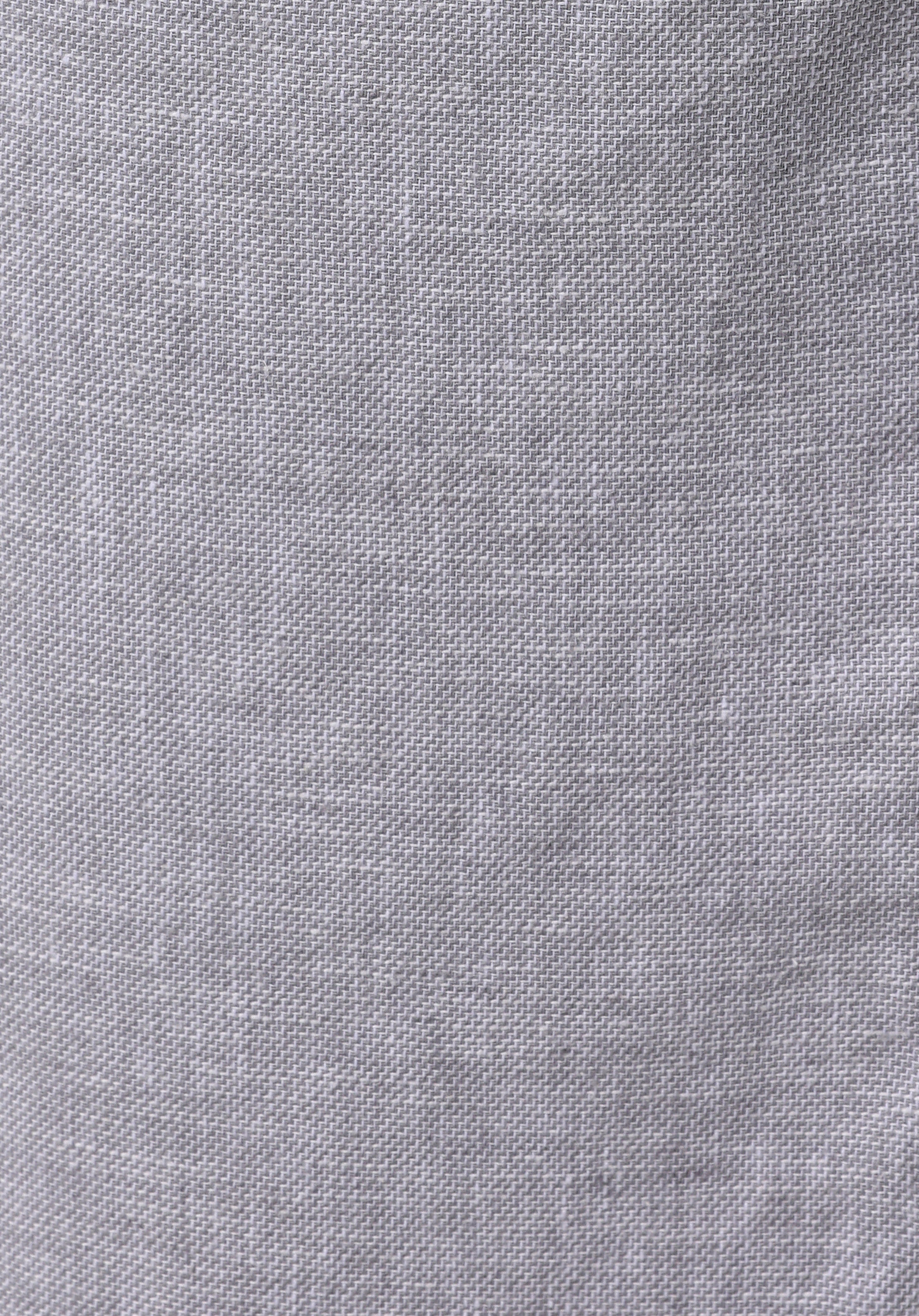 Regular Fit Orta Bel Düz Erkek Keten Karışımlı Gri Şort