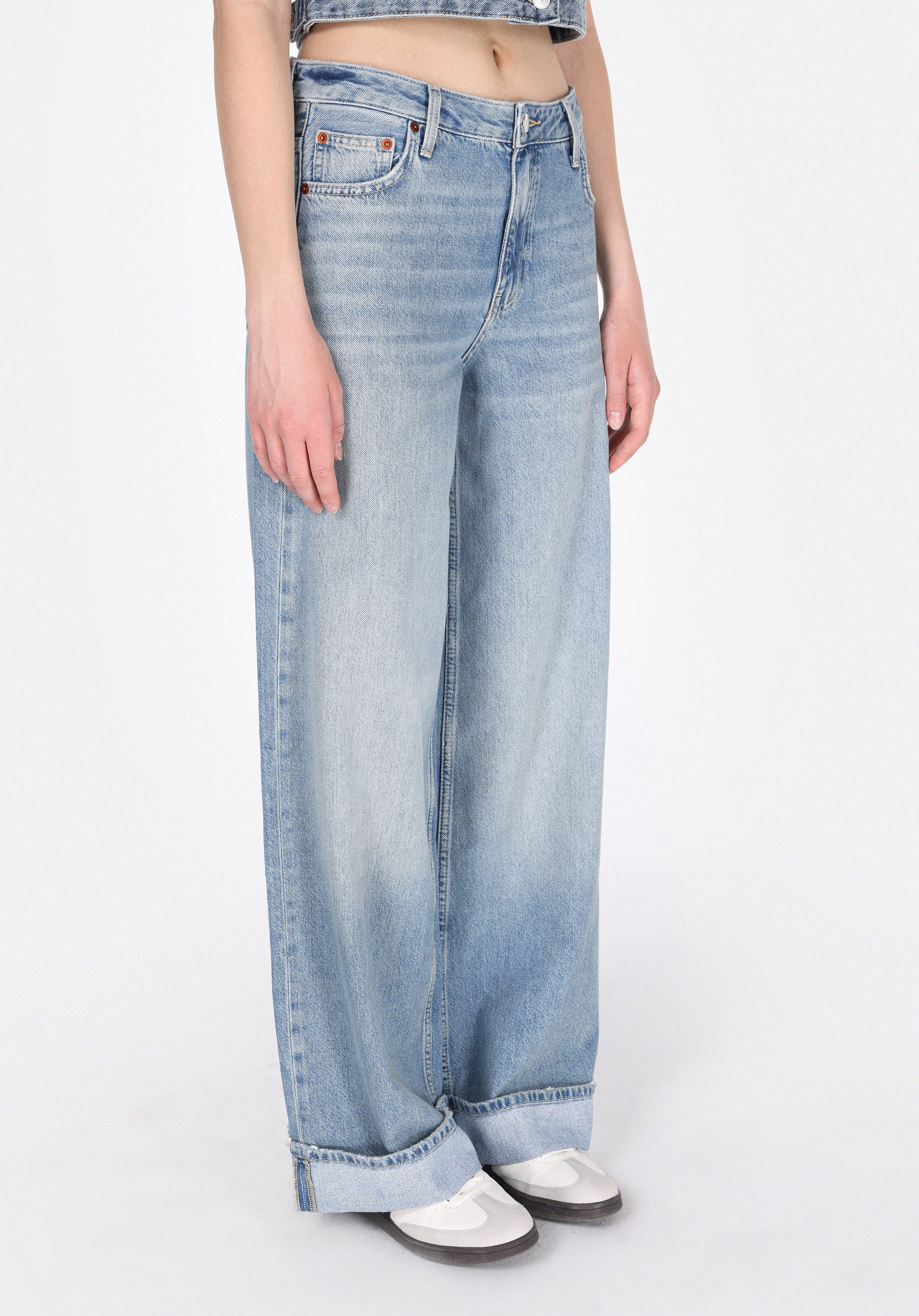 Loose Fit   Kadın İndigo Jean Pantolon