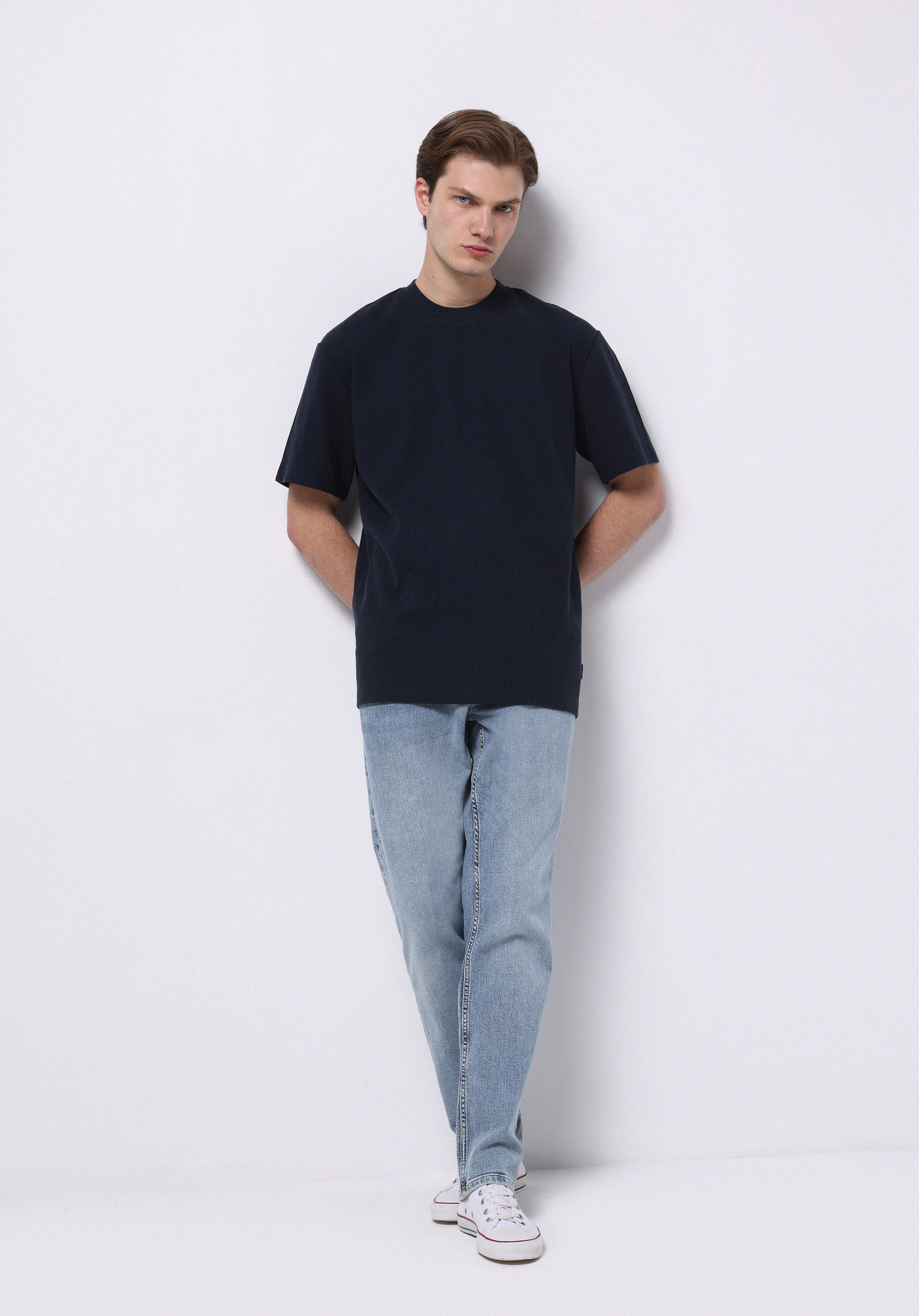 Straight Fit Düşük Bel Düz Paça Erkek İndigo Jean Pantolon