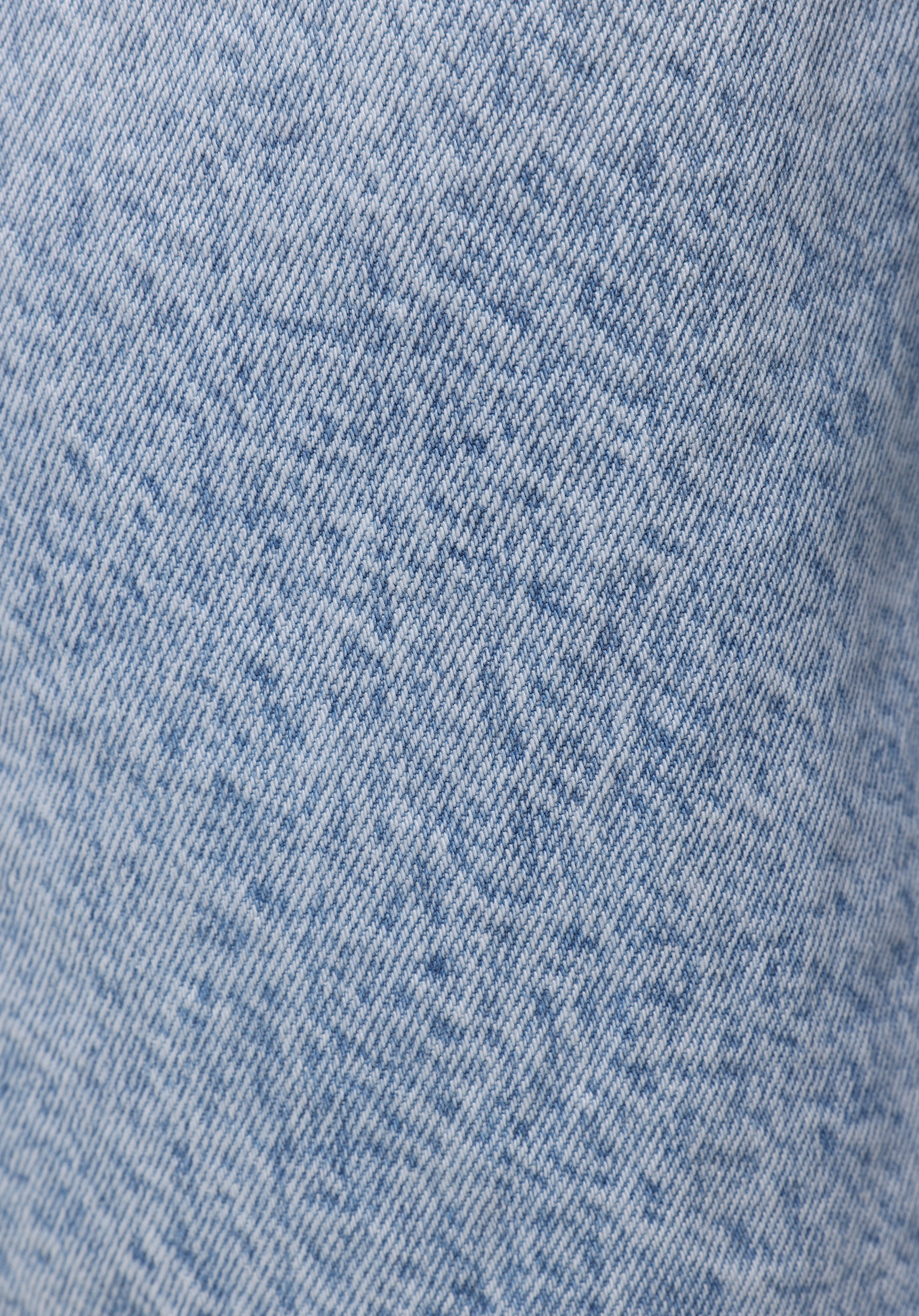 Loose Straight Fit Orta Bel Düz Erkek İndigo Jean Şort