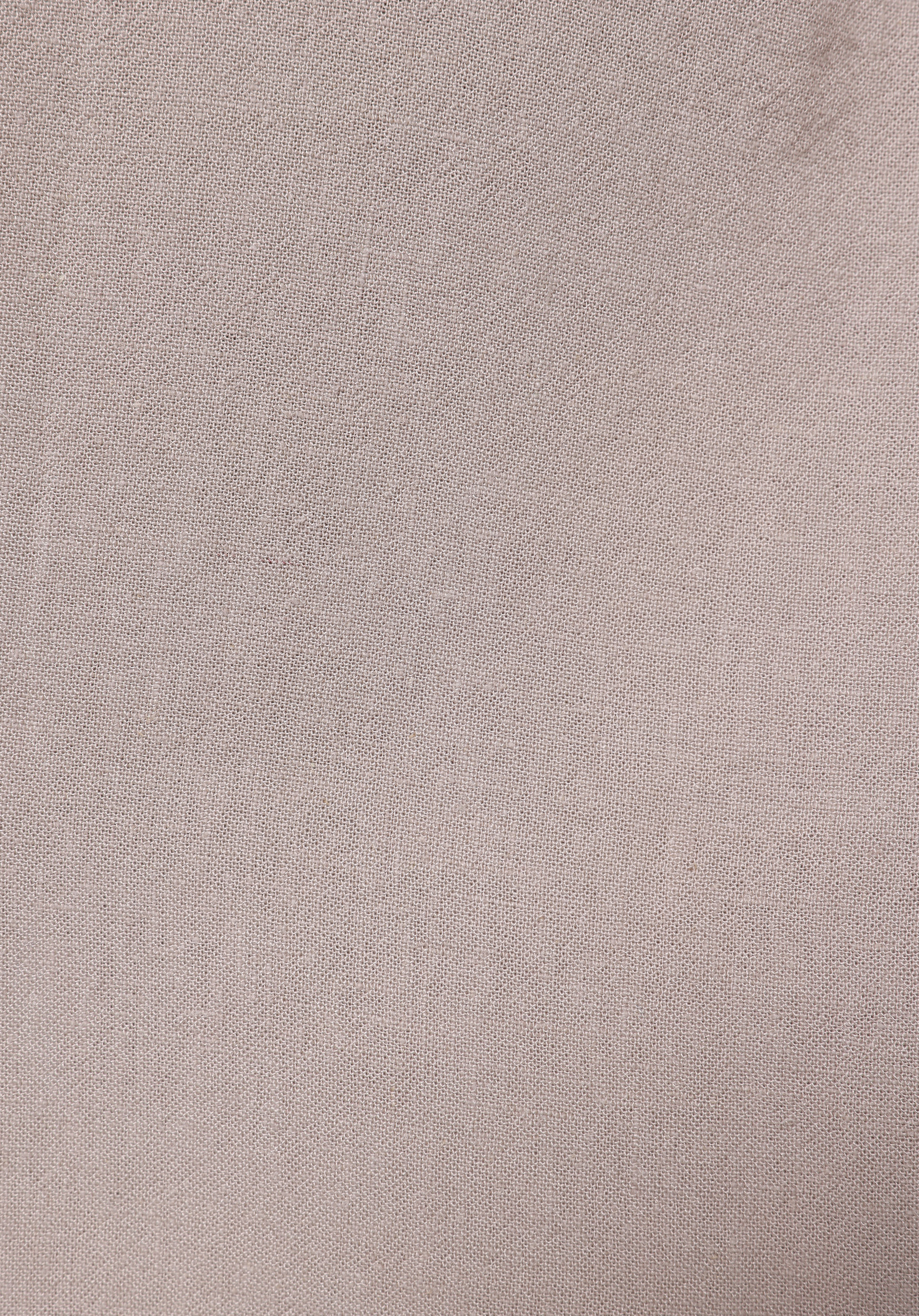 Relaxed Fit Shirt Neck Düz Kadın Bej ¾ Kol Gömlek
