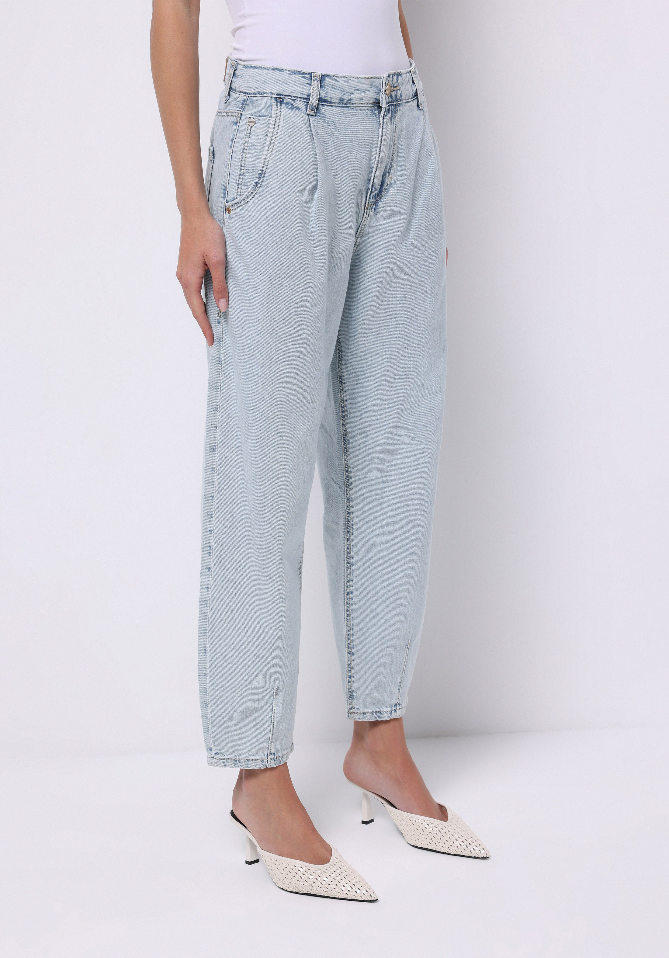 Barrel Fit   Kadın İndigo Jean Pantolon