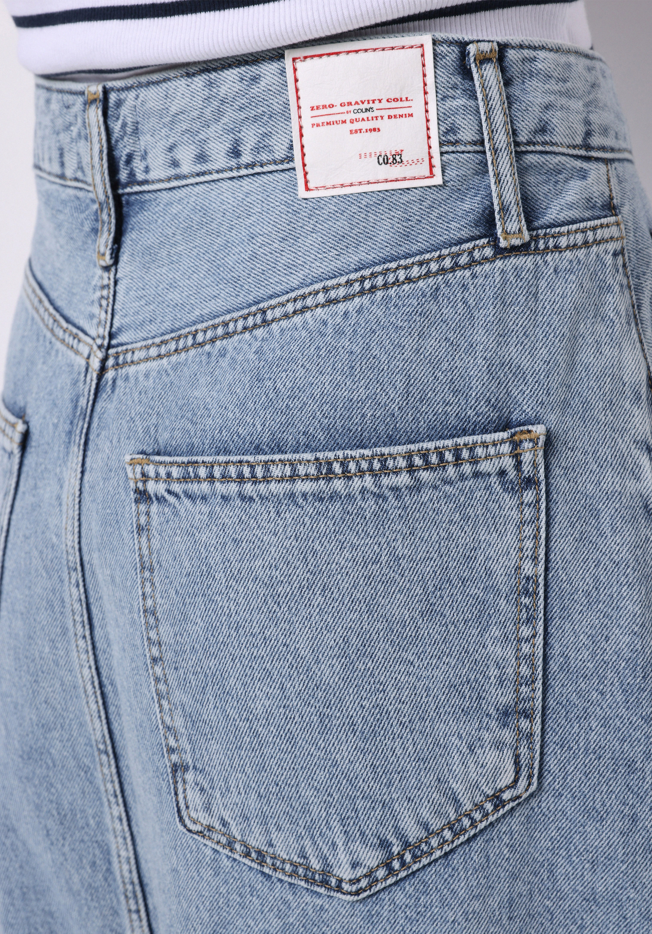 Slim Fit Düz Fermuarlı Kadın Açik Mavi Etek