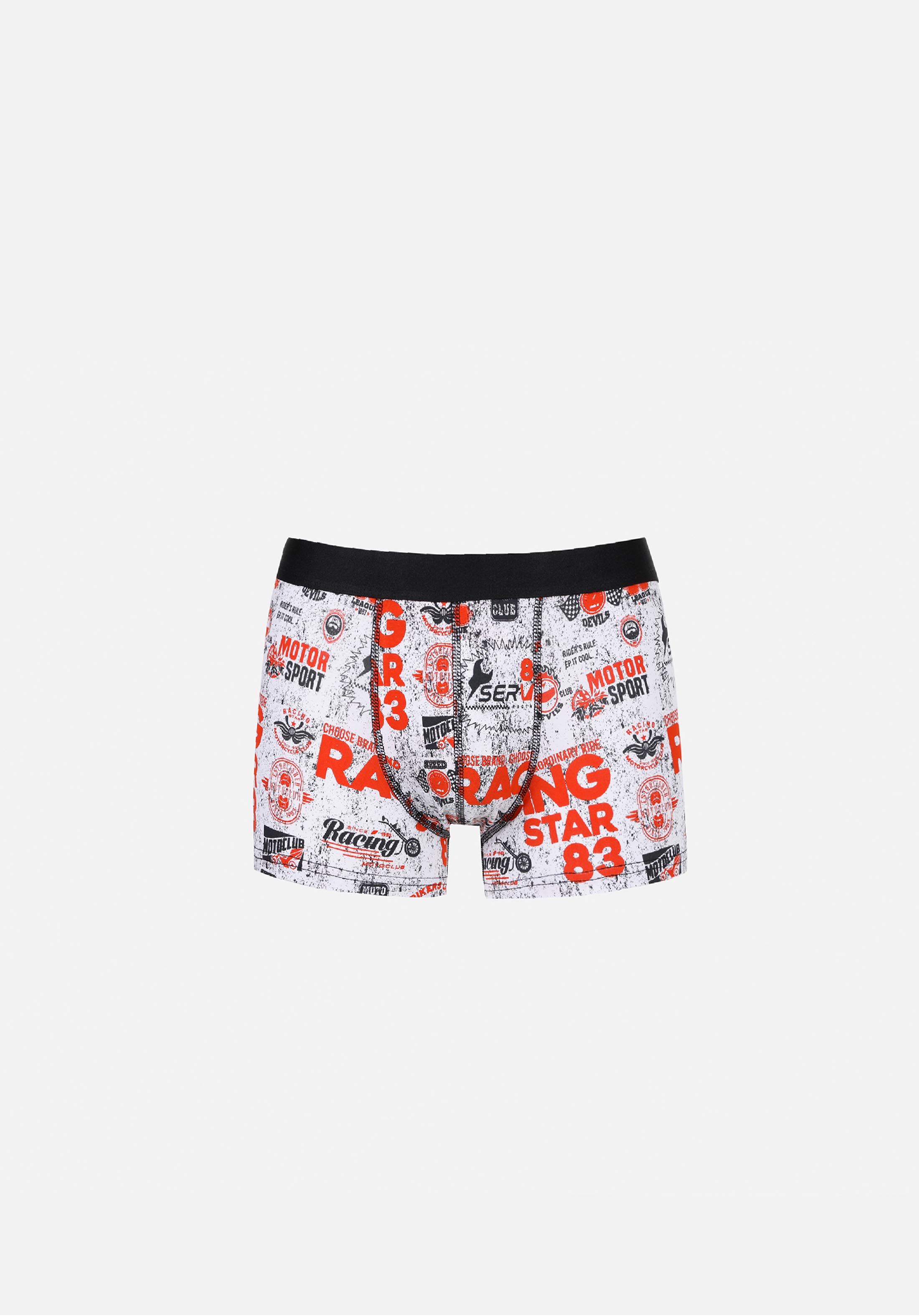 Modern Fit Baskılı Erkek Ekru Boxer