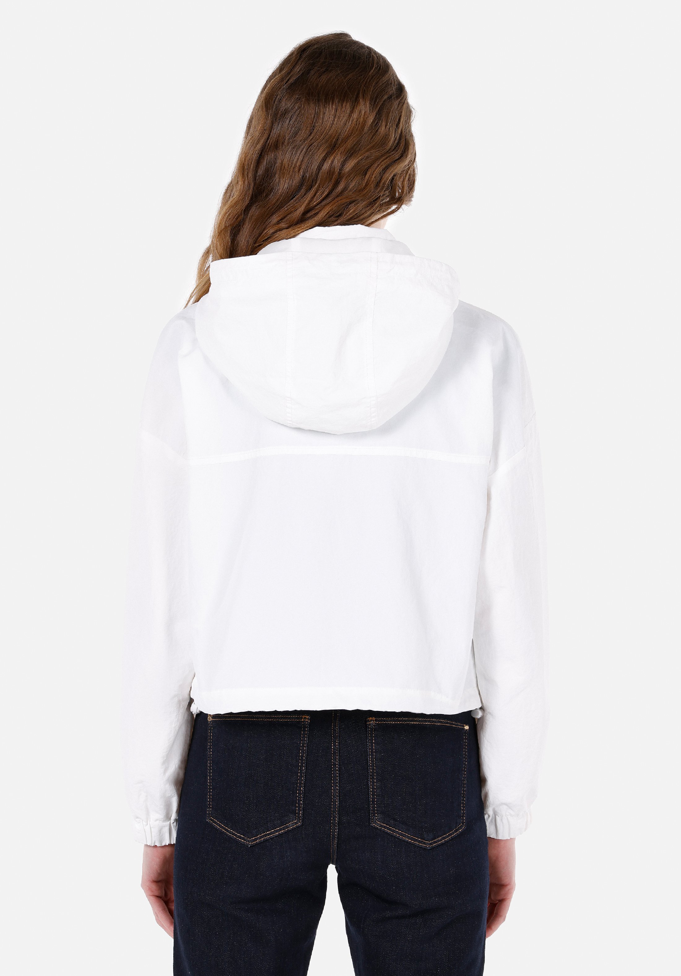 Regular Fit     Kadın Beyaz Yağmurluk