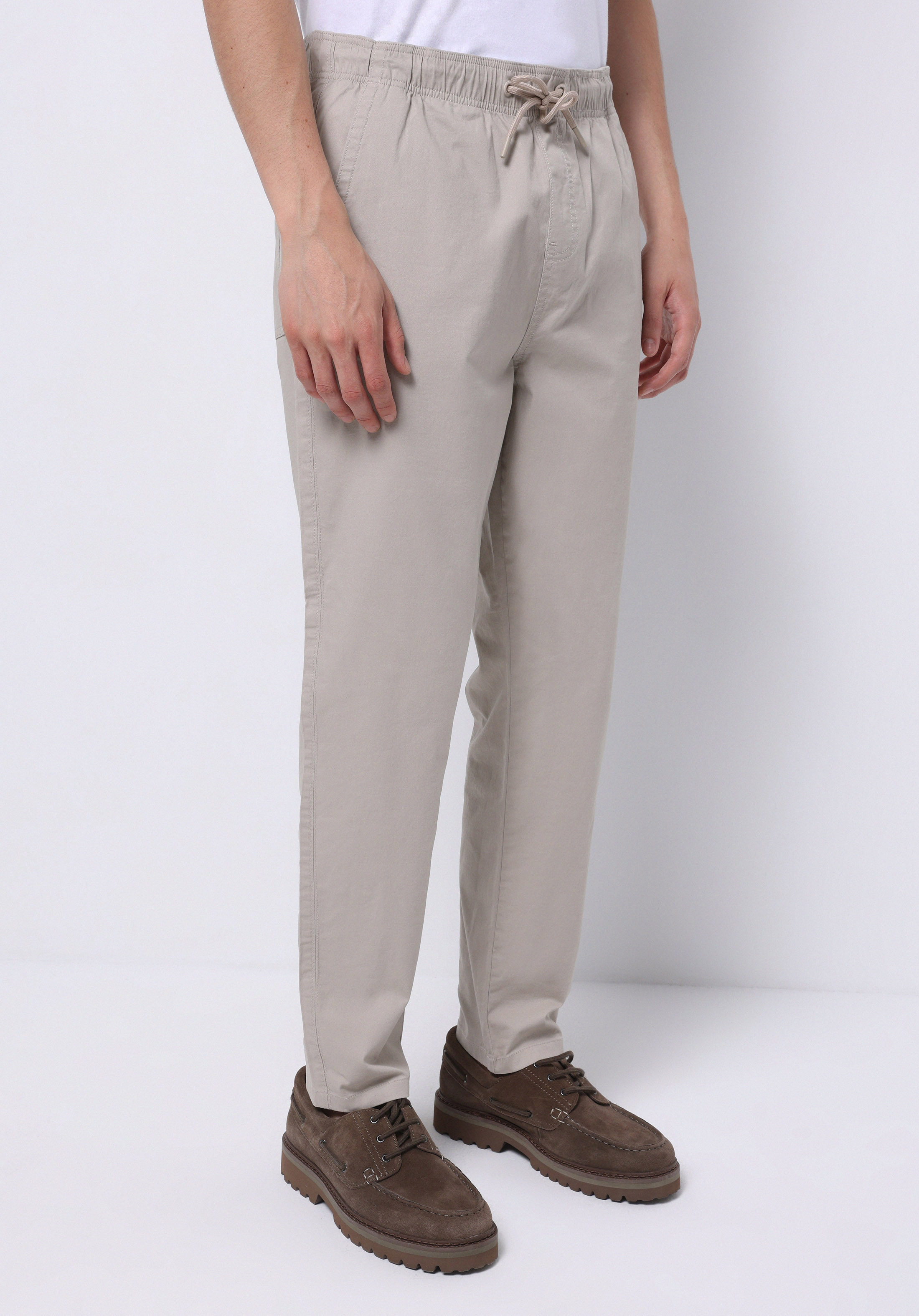 Comfort Fit Orta Bel Uzun Paça Erkek Bej  Pantolon