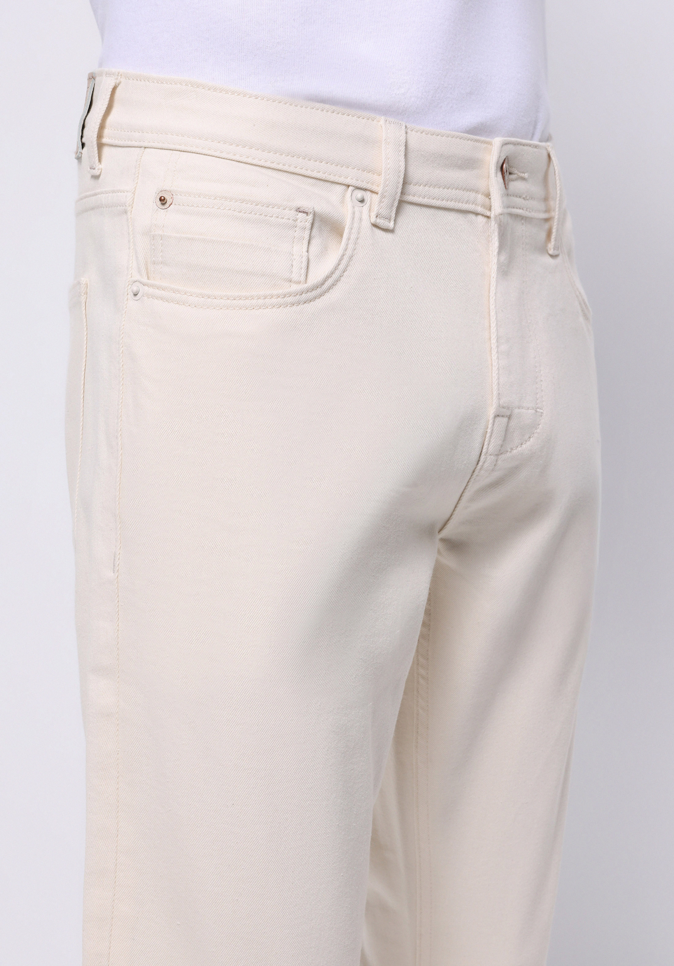 Straight Fit Düşük Bel Düz Paça Erkek Bej Jean Pantolon