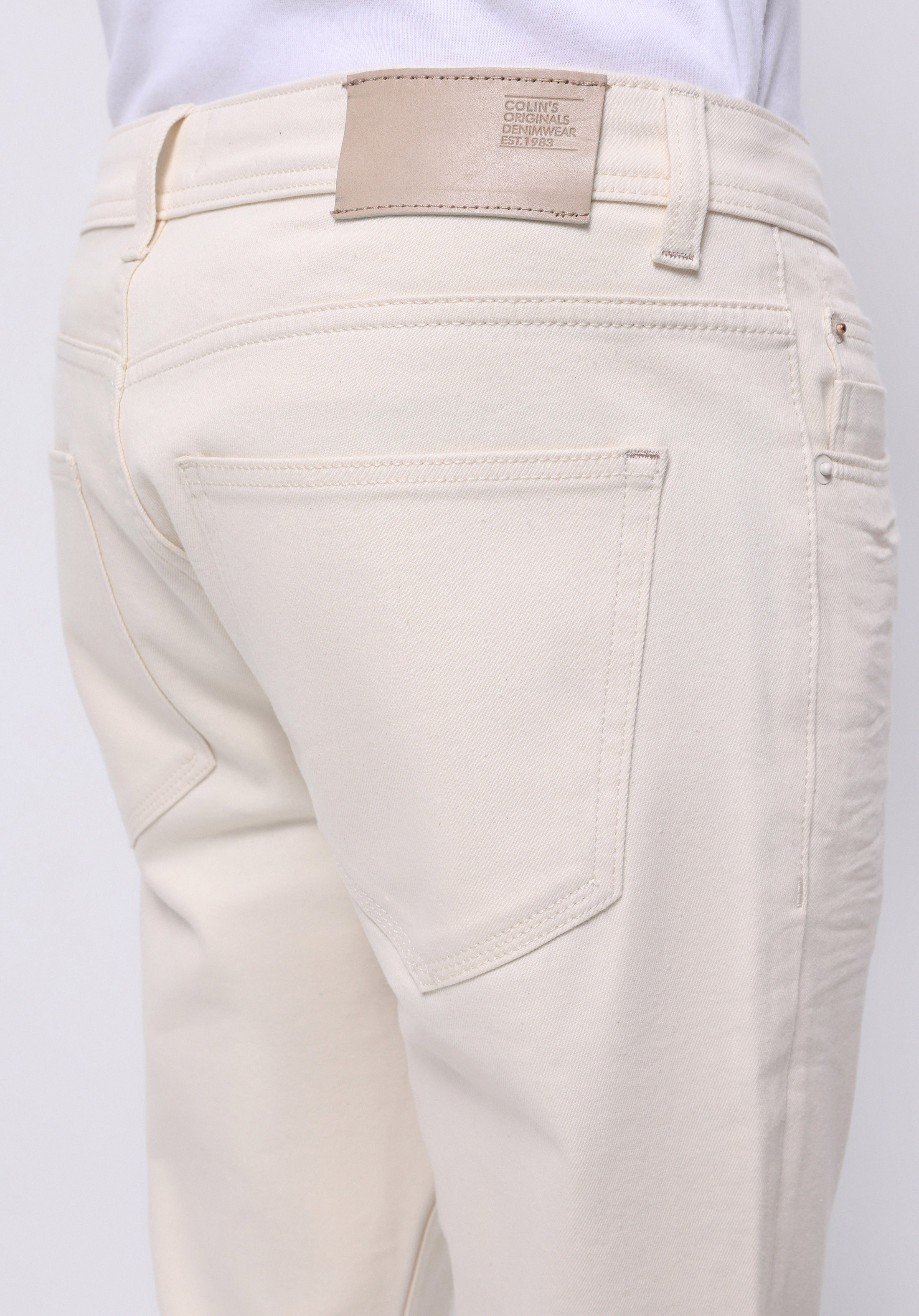 Straight Fit Düşük Bel Düz Paça Erkek Bej Jean Pantolon