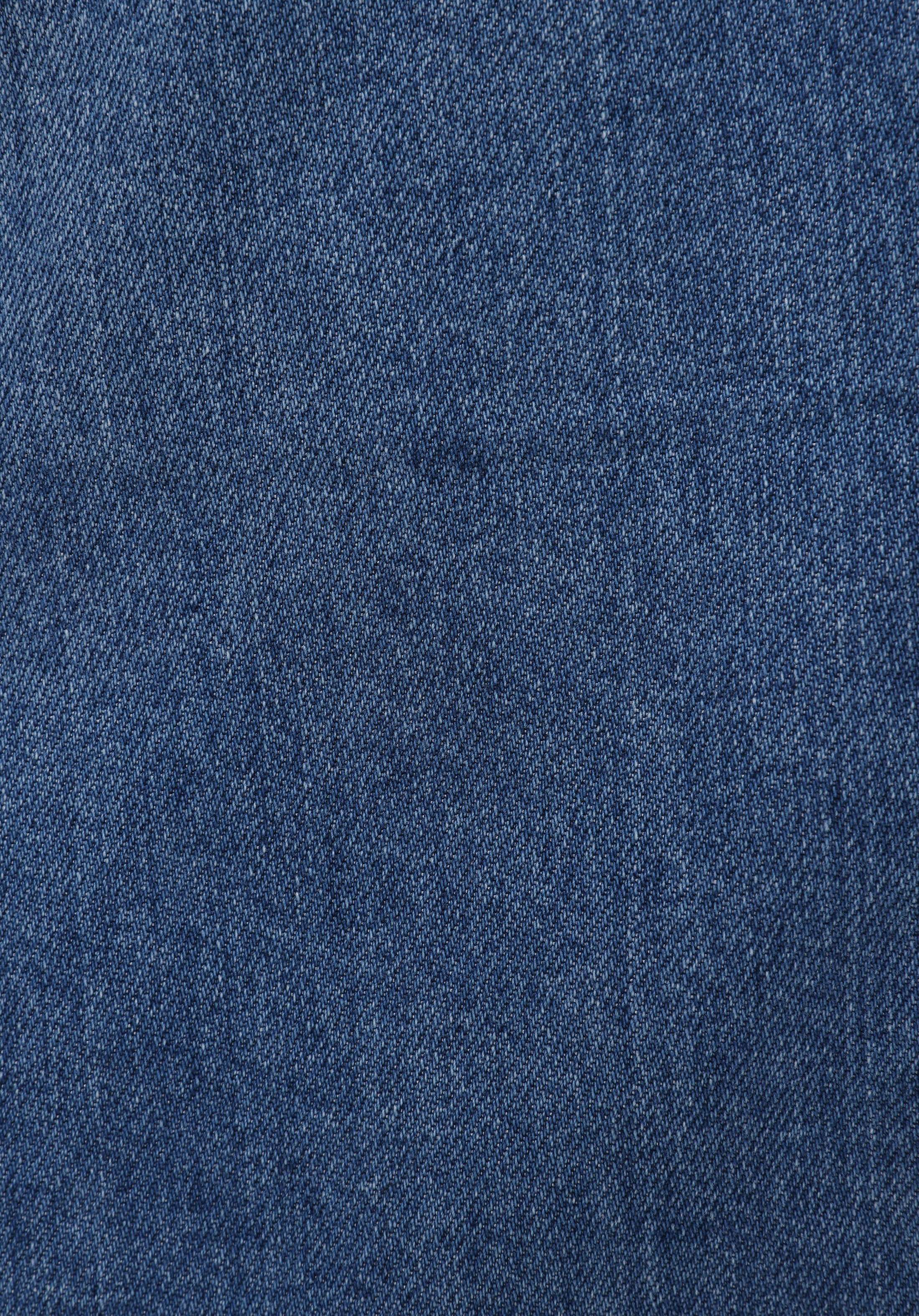 Regular Fit Orta Bel Düz Erkek İndigo Jean Şort
