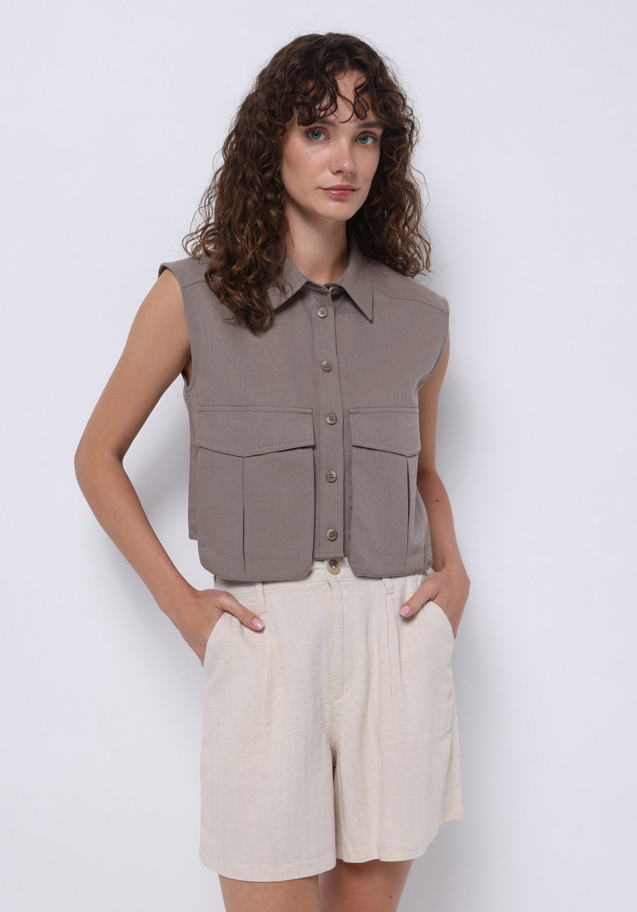 Regular Fit     Kadın Yeşil Gömlek