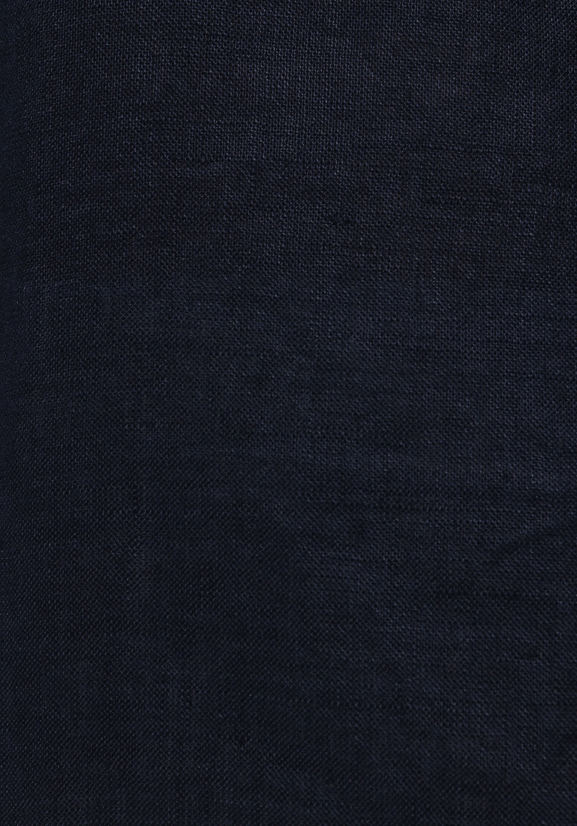 Regular Fit Shirt Neck Düz Erkek Keten Karışımlı Lacivert Uzun Kol Gömlek