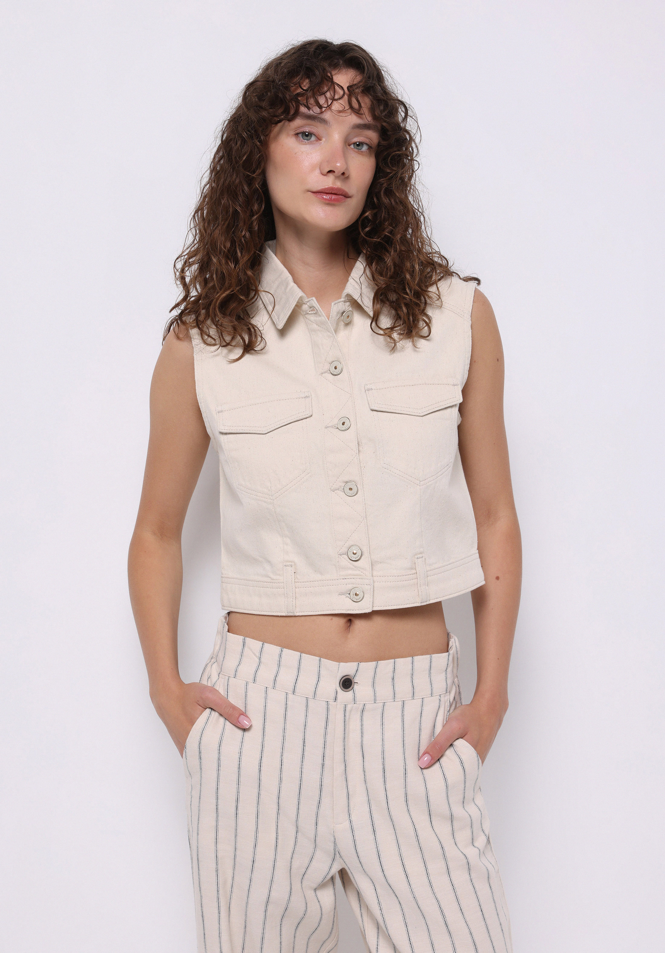 Regular Fit     Kadın Denim Yelek