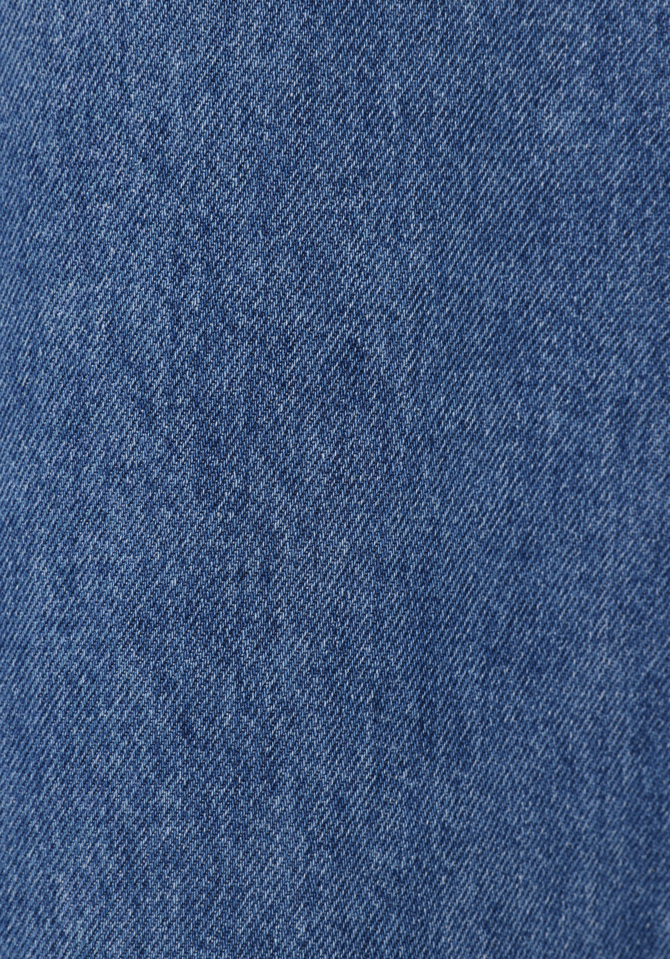 Slim Fit Düz Düğmeli Kadın Mavi Etek