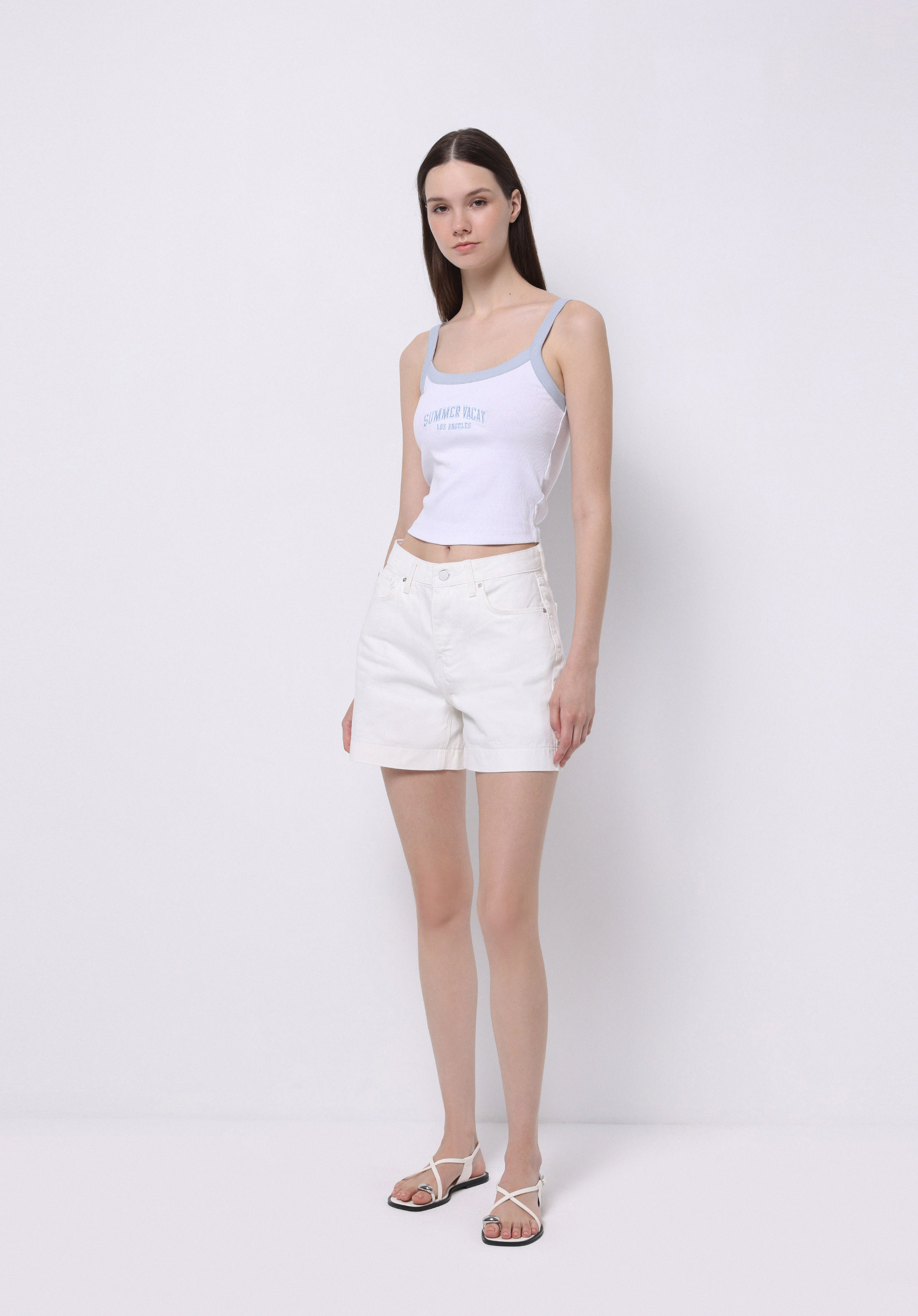 Slim Fit   Kadın Beyaz Atlet