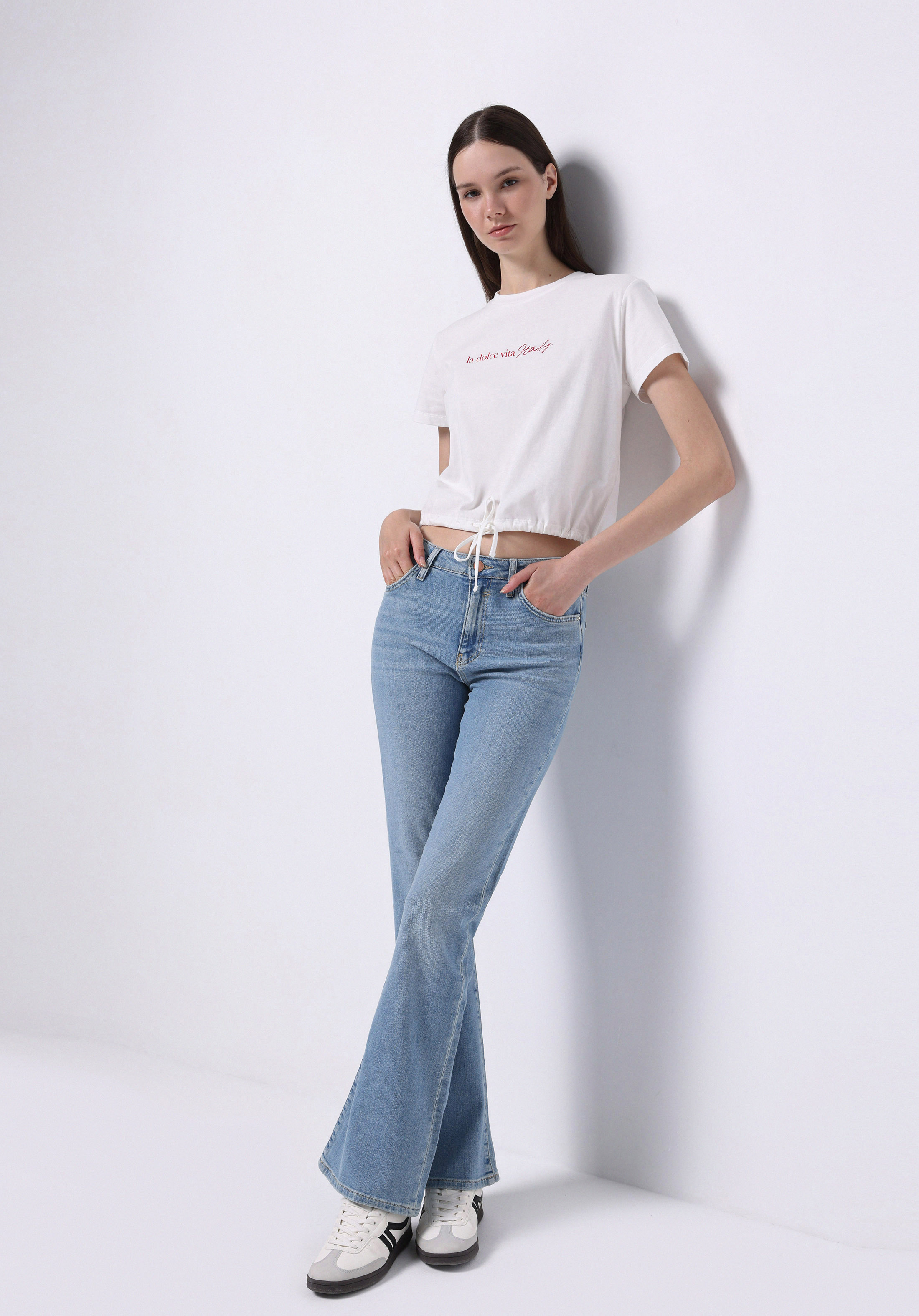 Regular Fit Orta Bel Bootcut Kadın İndigo Jean Pantolon