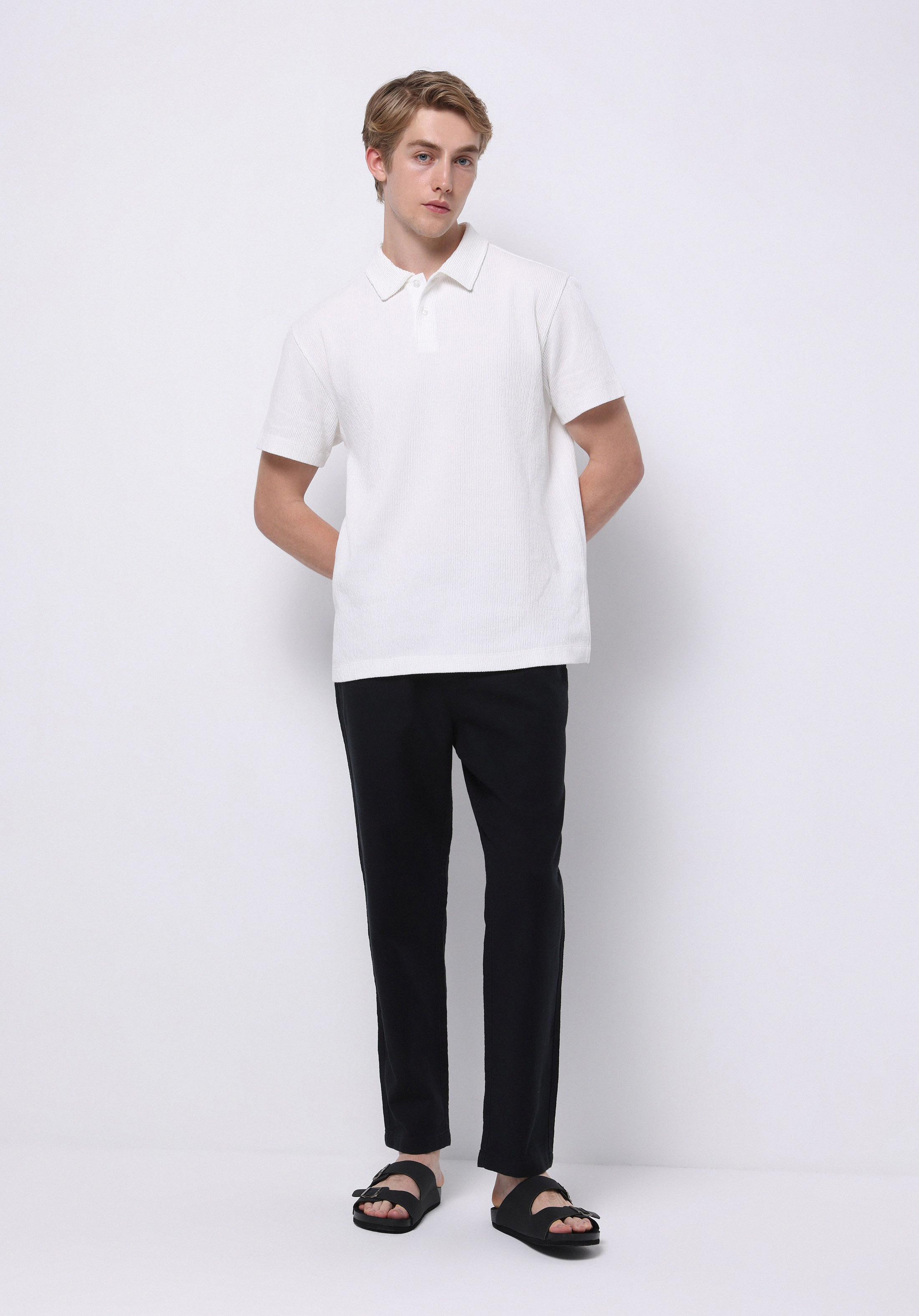 Regular Fit Orta Bel Uzun Paça Erkek Siyah  Pantolon