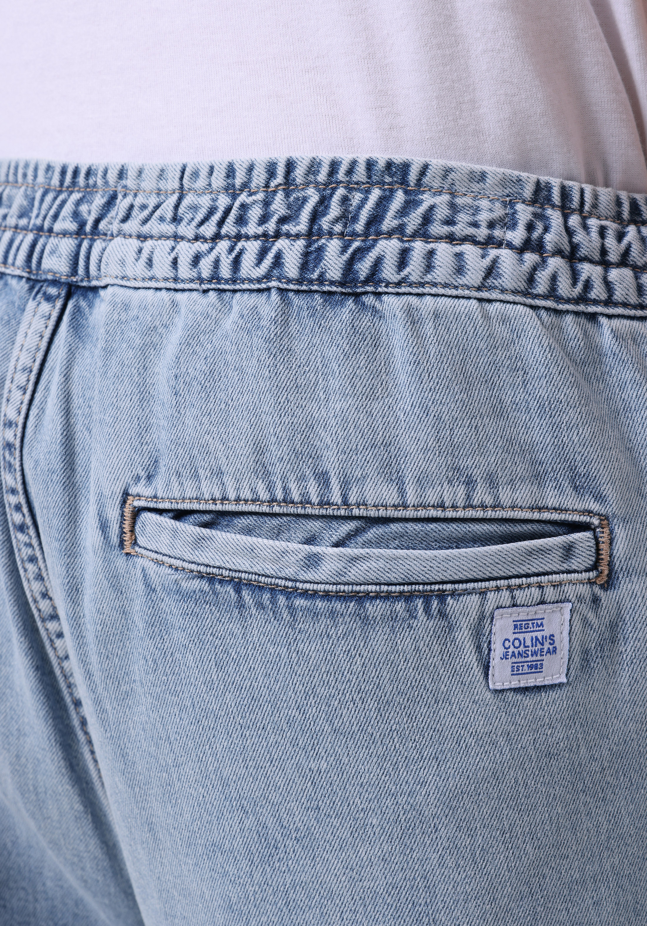 Regular Fit Orta Bel Düz Erkek İndigo Jean Şort