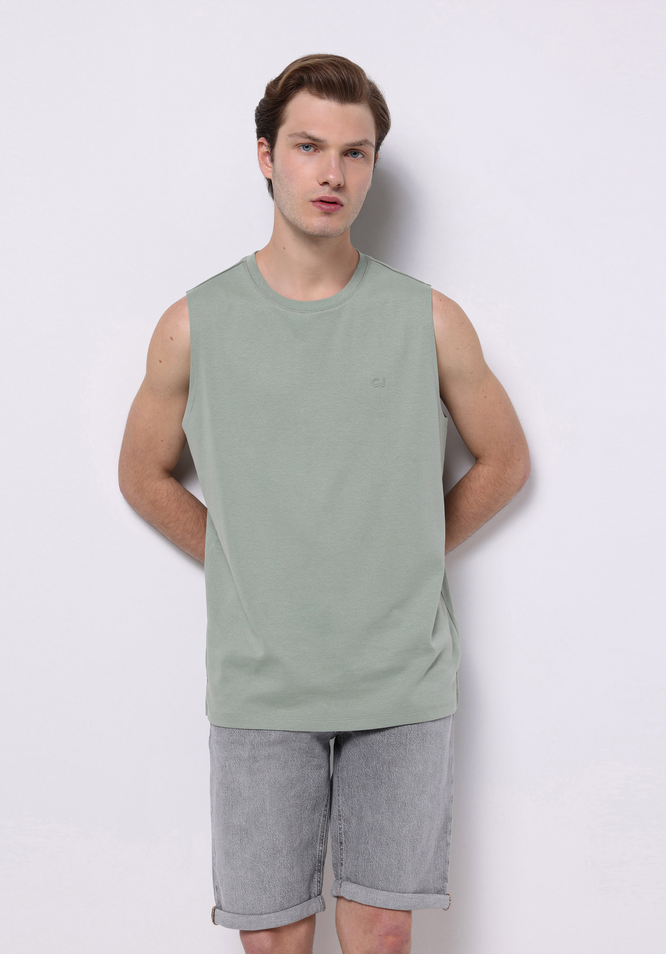 Regular Fit   Erkek Yeşil Atlet