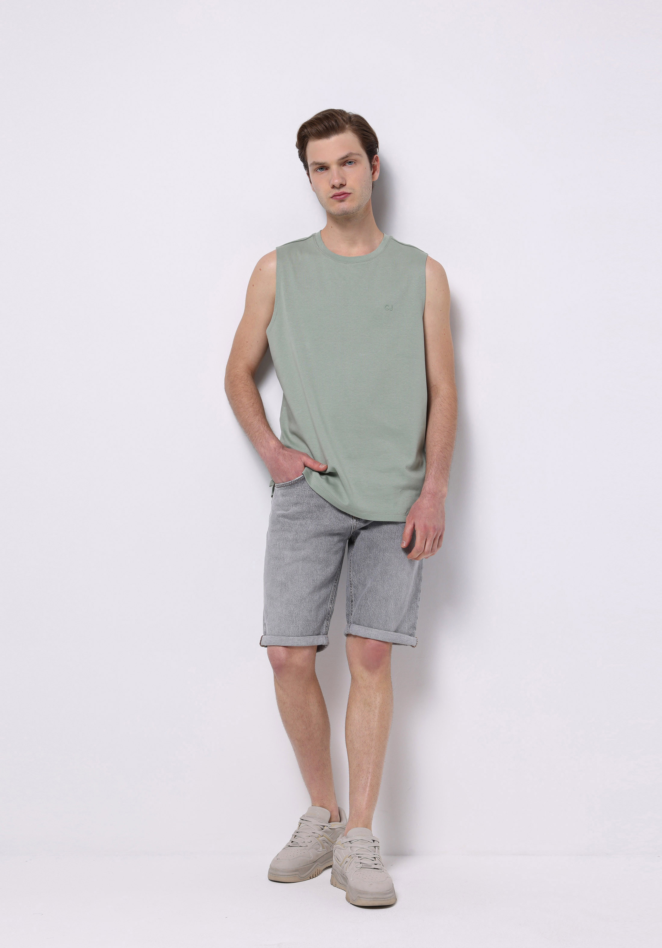 Regular Fit   Erkek Yeşil Atlet