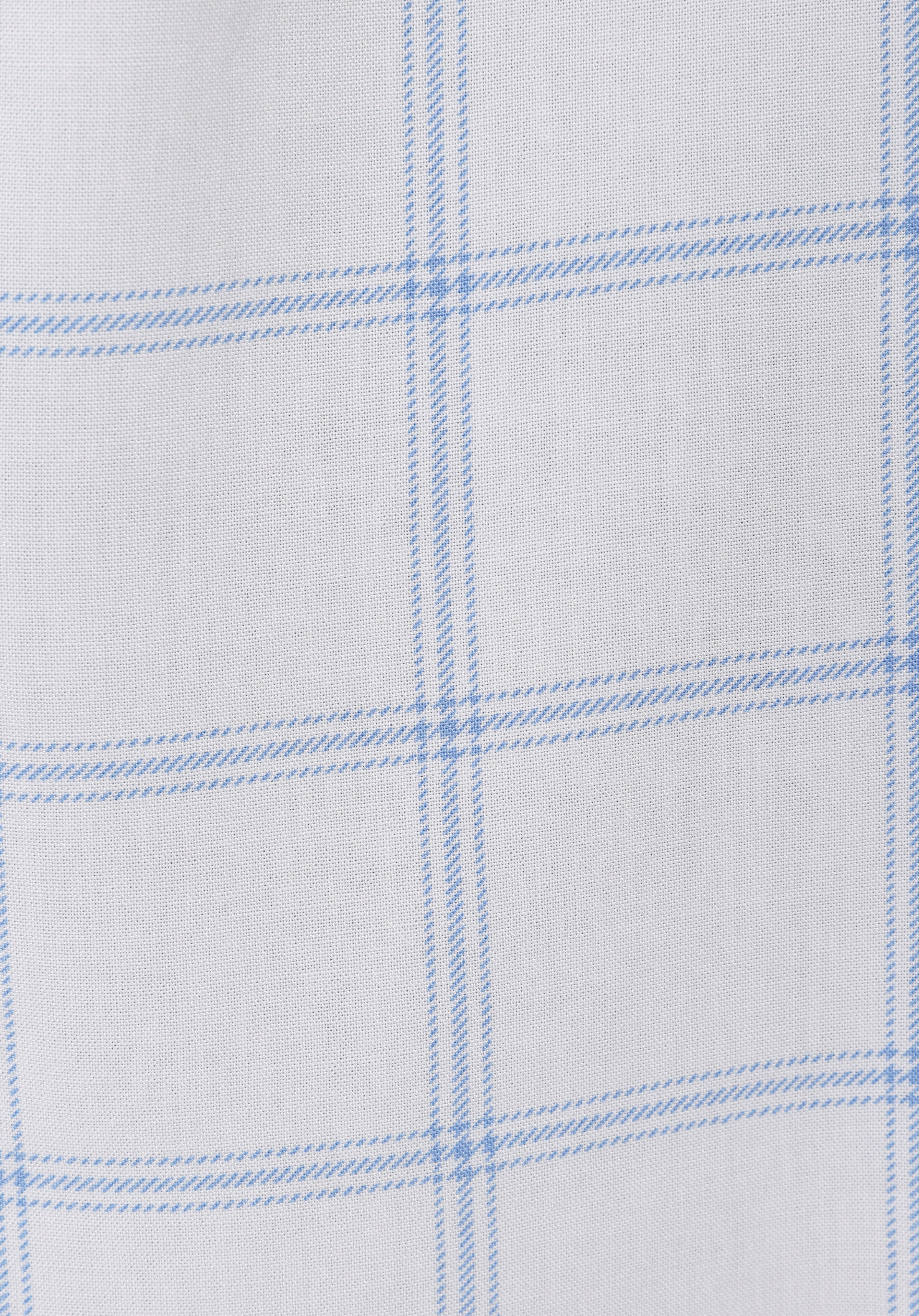 Regular Fit Shirt Neck Ekoseli Kadın Mavi Uzun Kol Gömlek