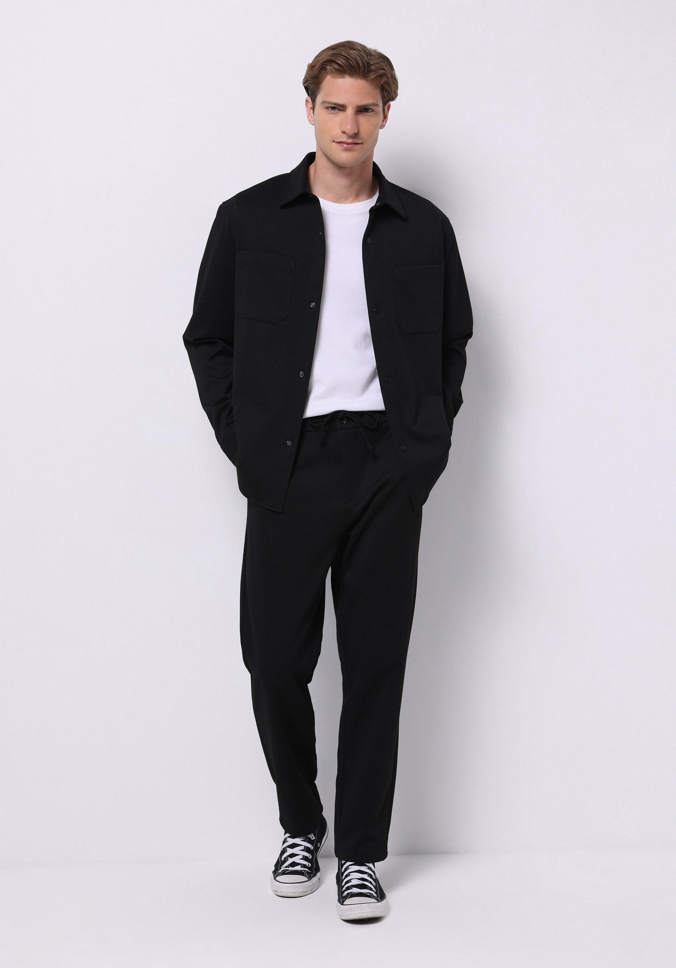 Regular Fit   Erkek Siyah Shacket