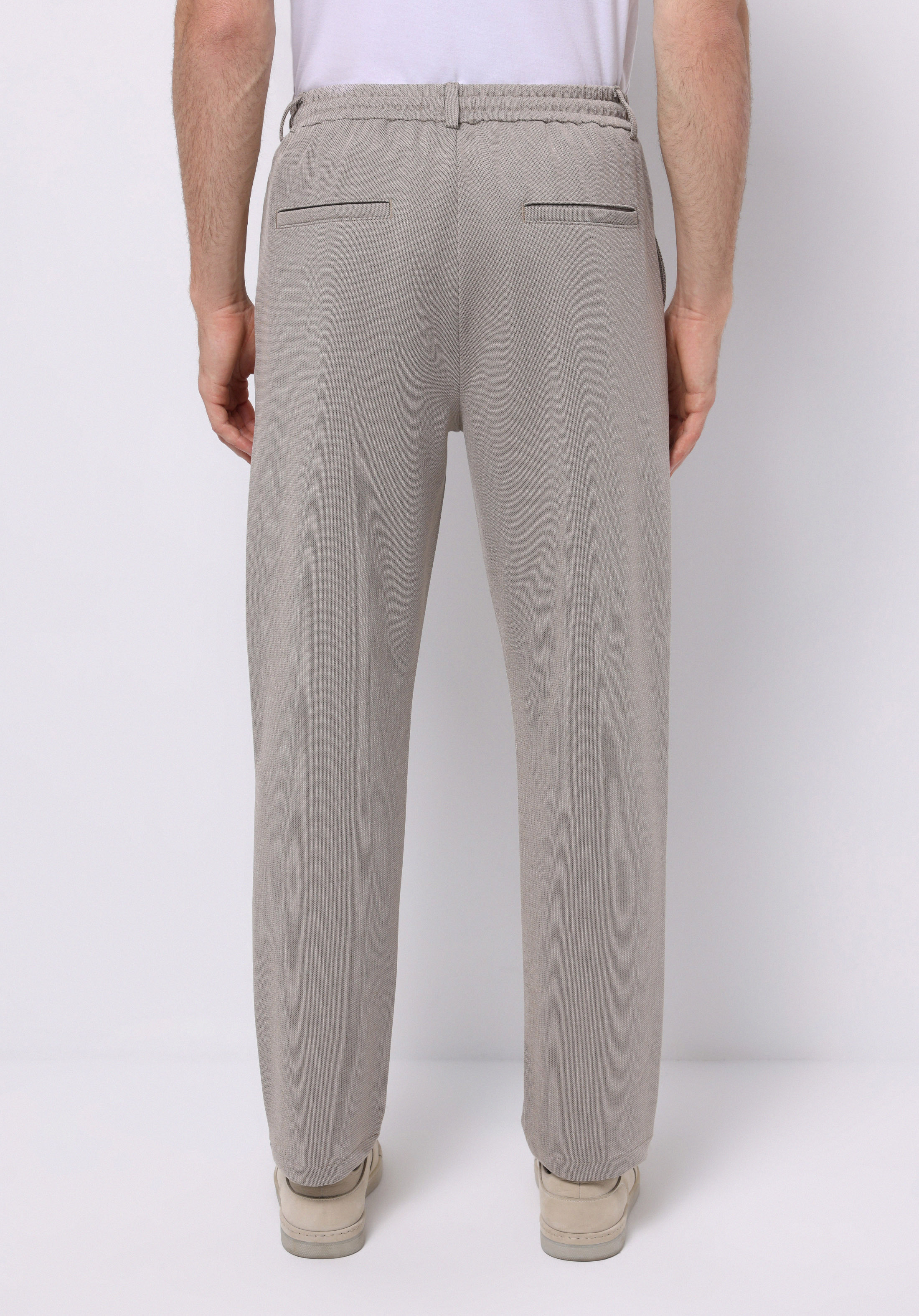 Regular Fit Orta Bel Düz Paça Erkek Bej  Pantolon