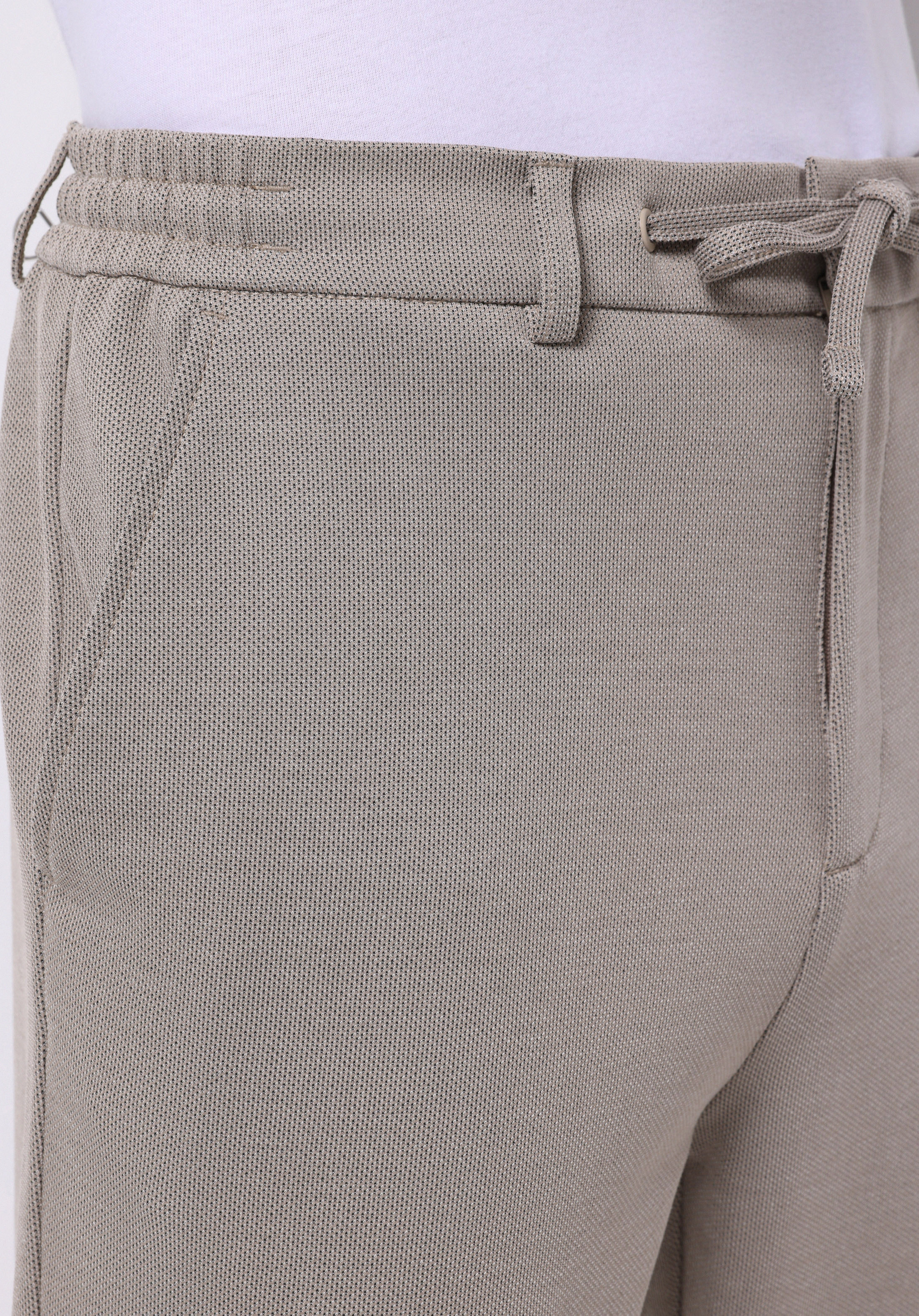 Regular Fit Orta Bel Düz Paça Erkek Bej  Pantolon