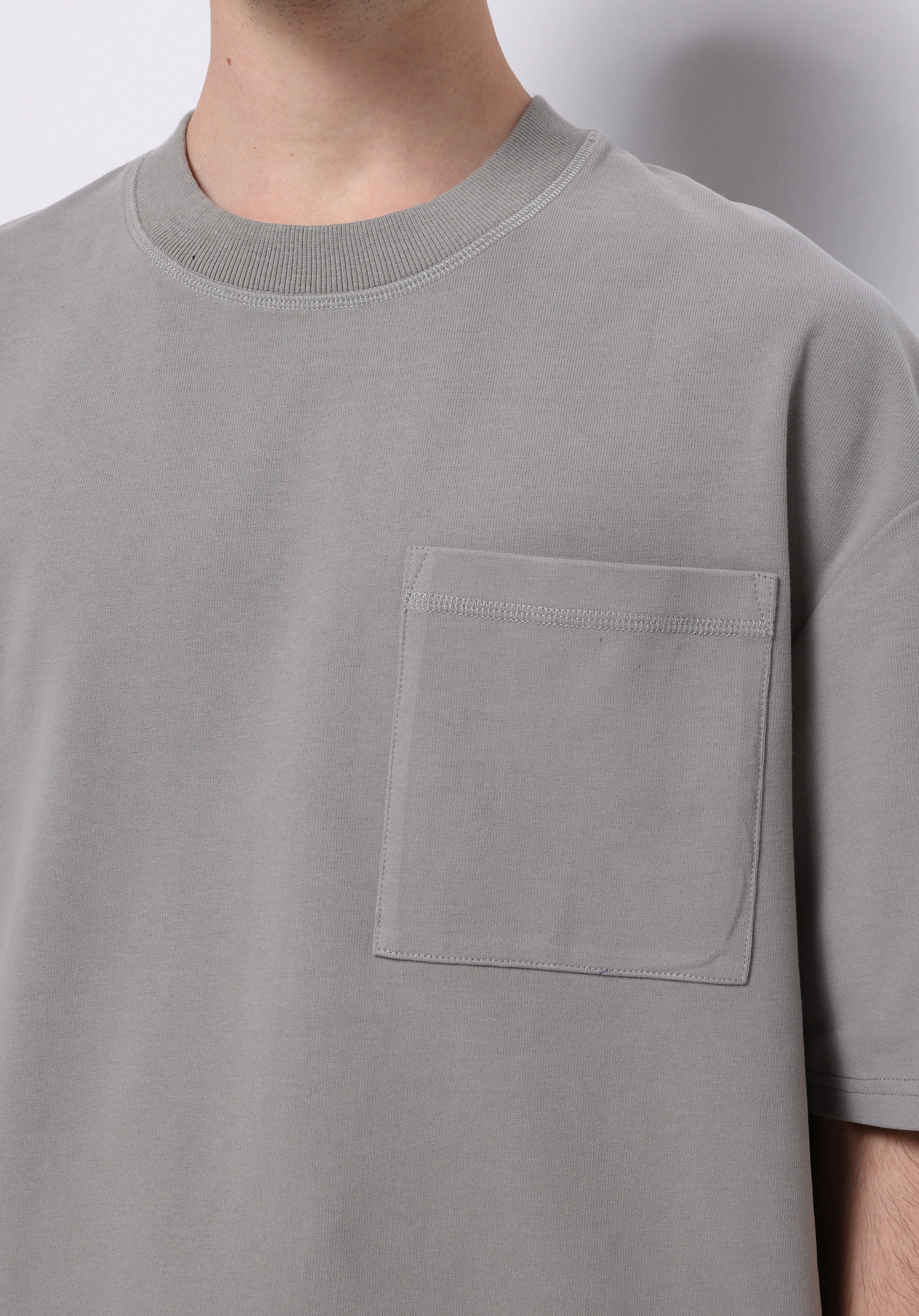 Oversize Fit Yuvarlak Yaka Düz Erkek Yeşil Kısa Kol Tişört