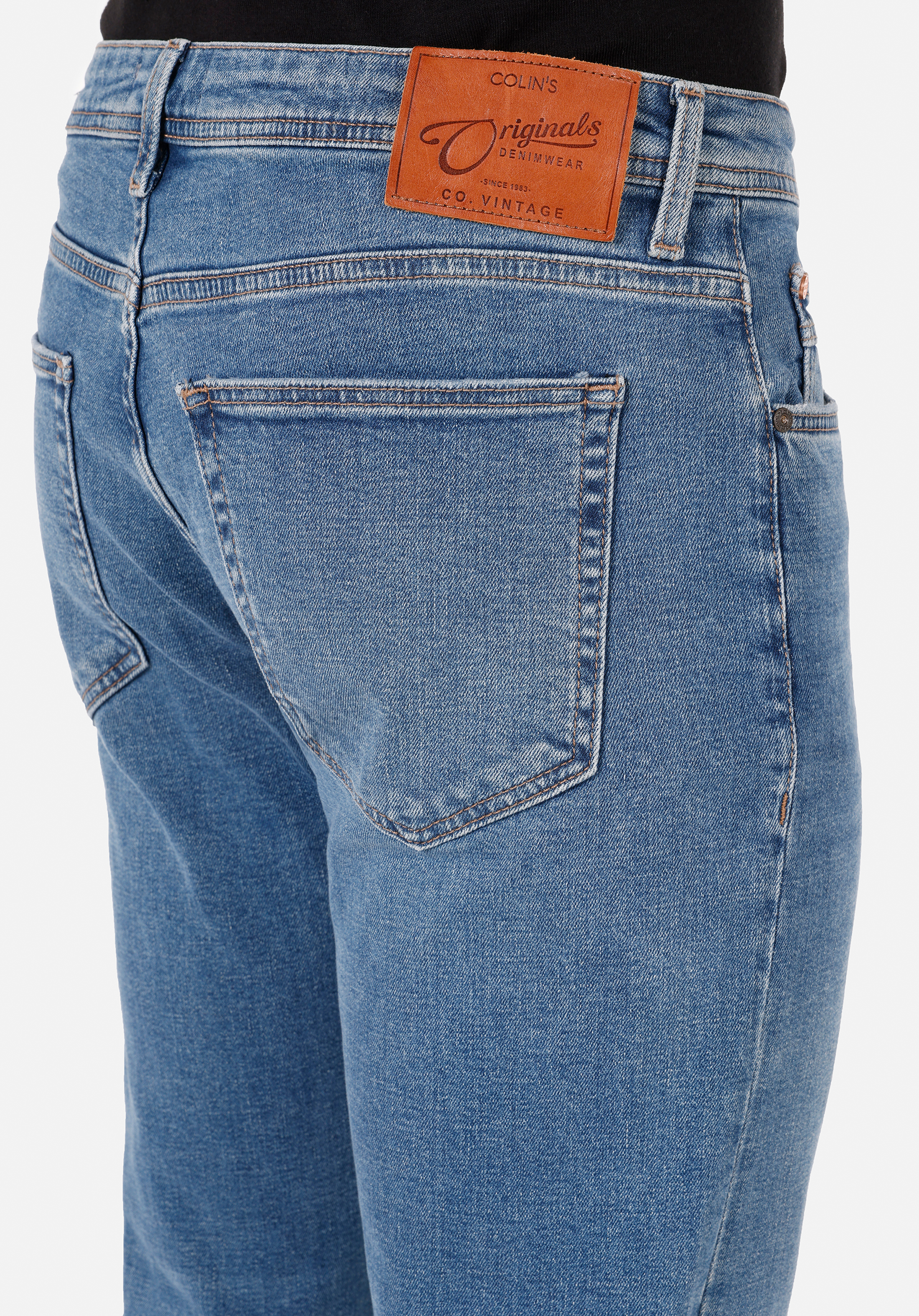 Regular Fit Orta Bel Düz Paça Erkek Koyu İndigo Jean Pantolon