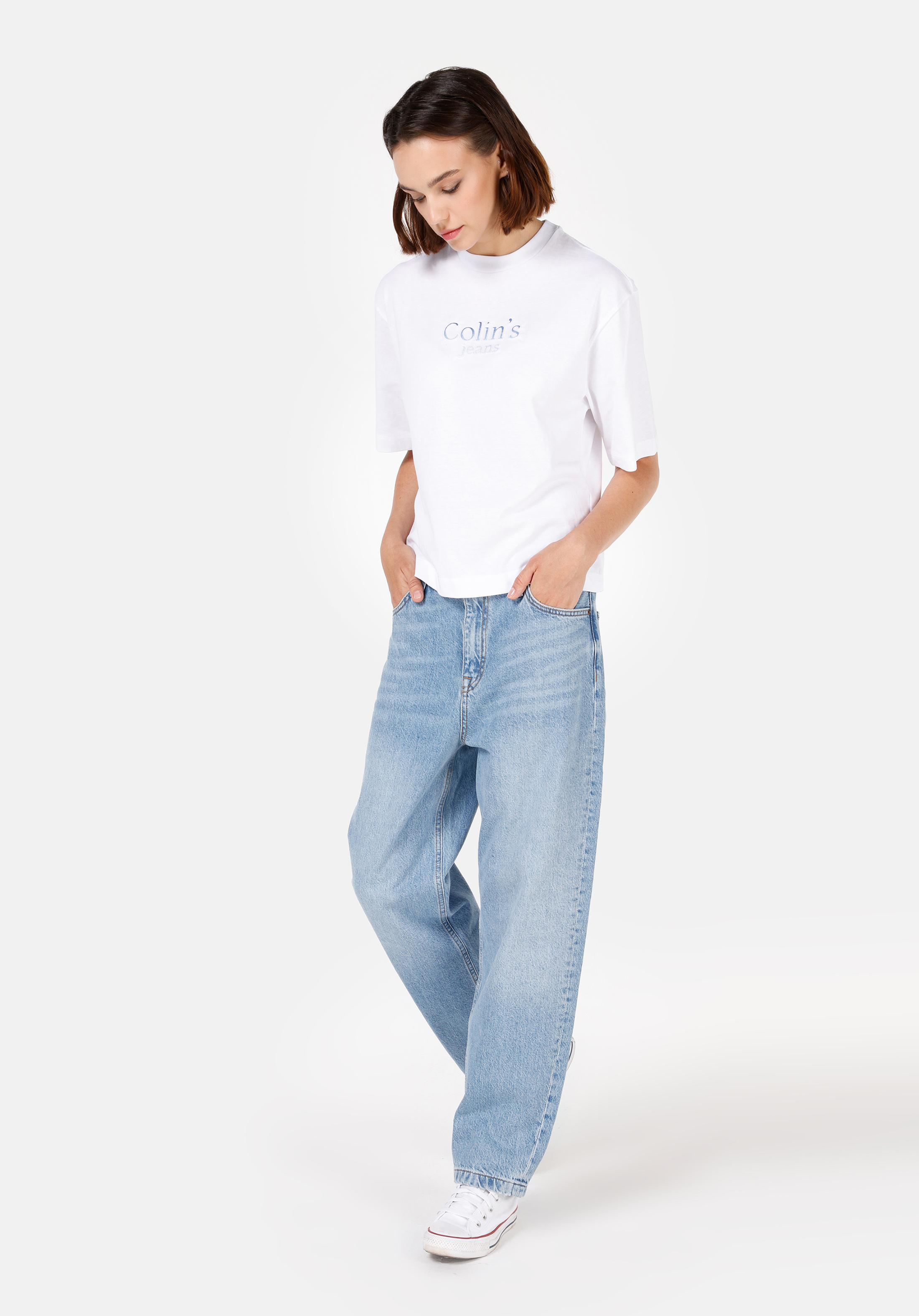 Barrel Fit   Kadın İndigo Jean Pantolon