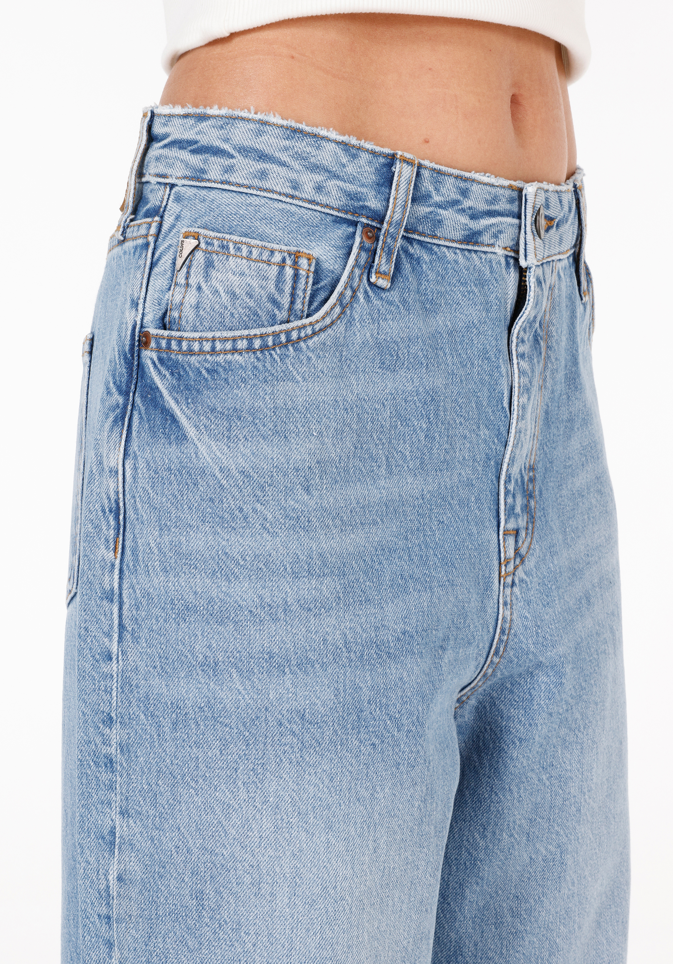 Barrel Fit   Kadın İndigo Jean Pantolon