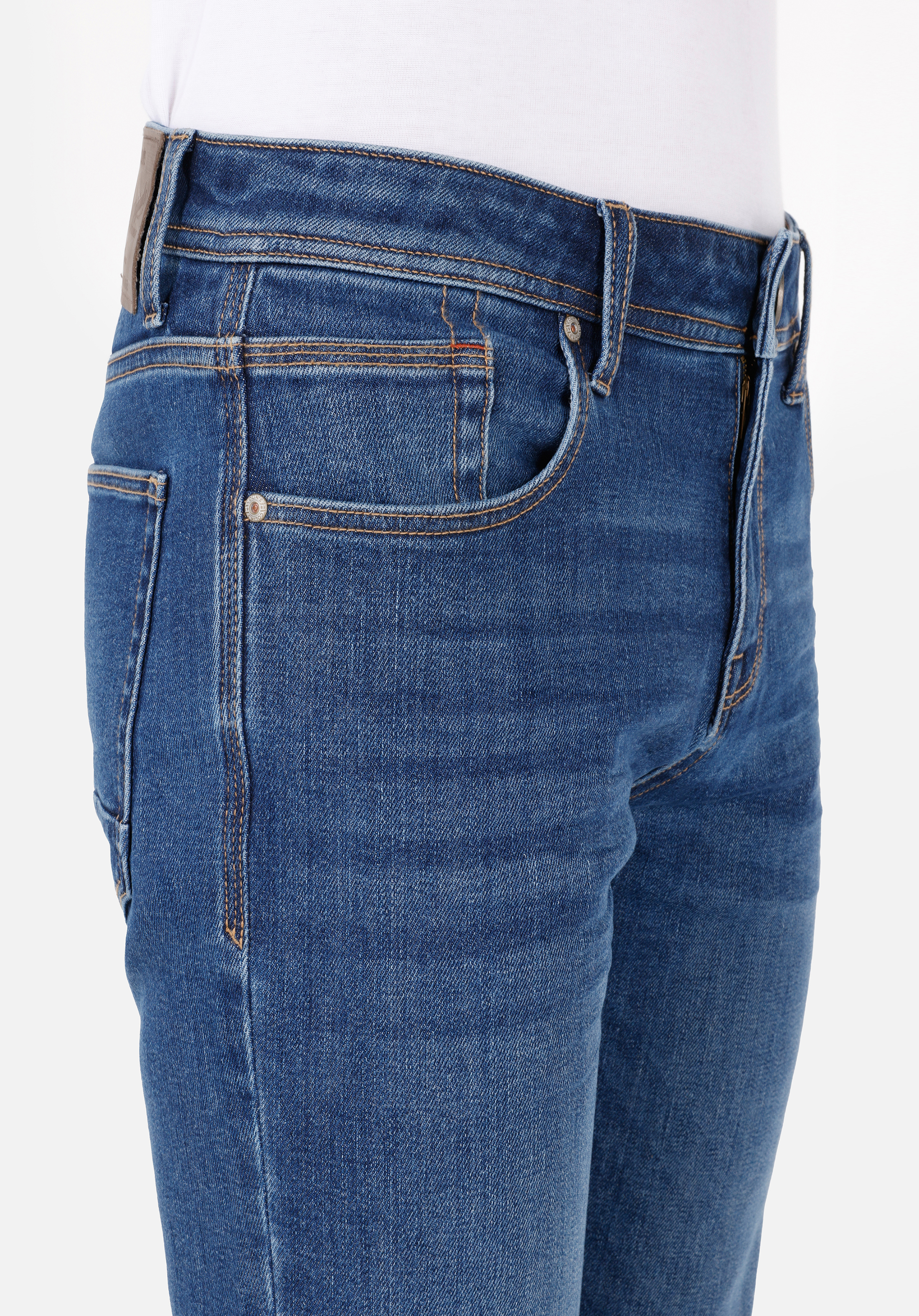 Straight Fit Düşük Bel Düz Paça Erkek İndigo Jean Pantolon