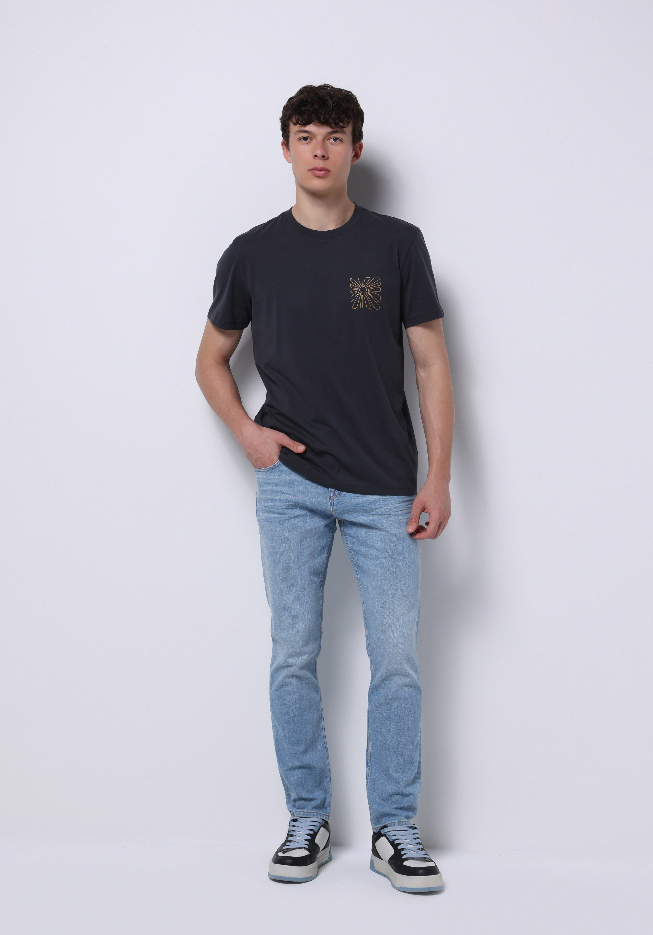 Straight Fit Düşük Bel Düz Paça Erkek İndigo Jean Pantolon