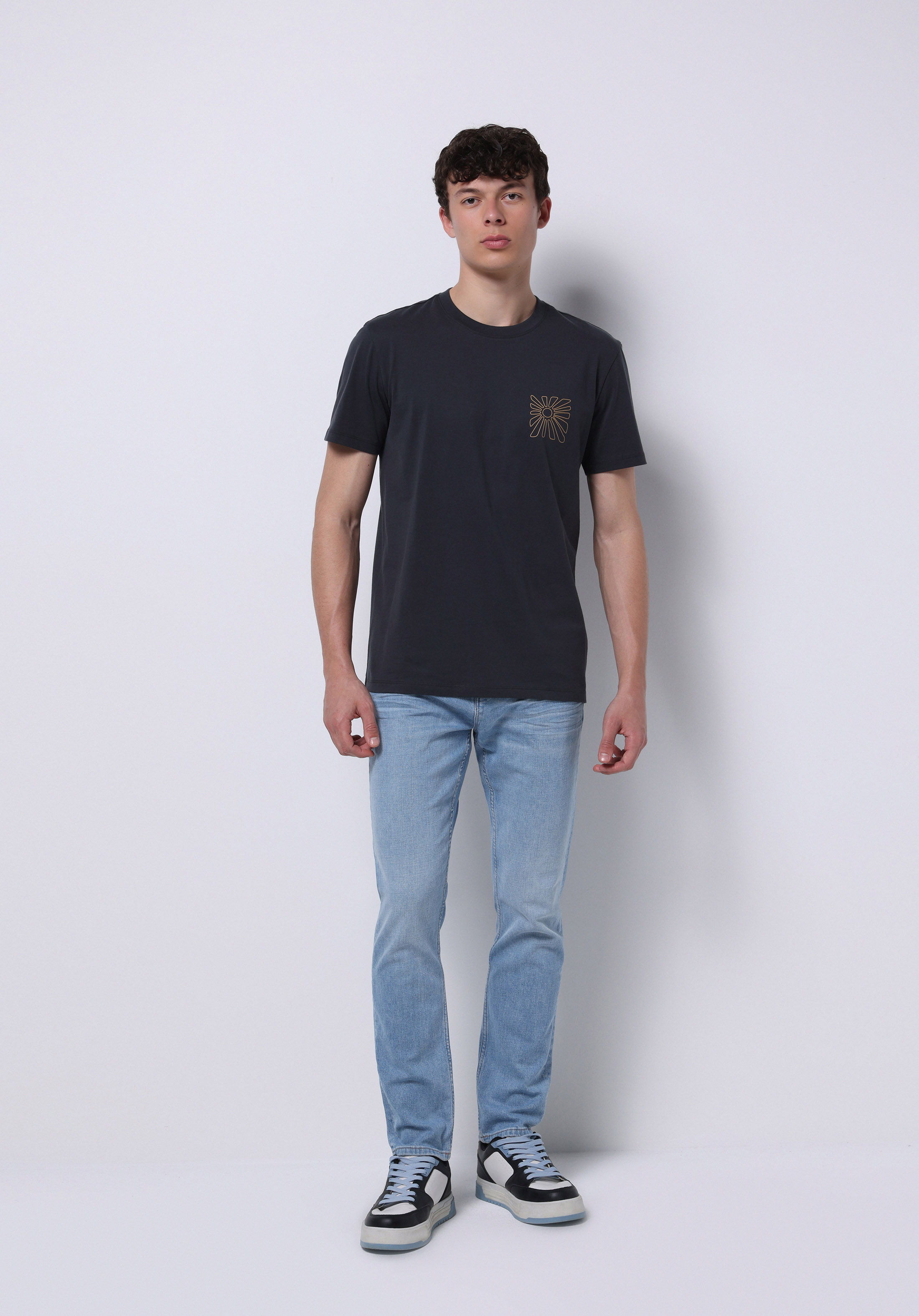 Straight Fit Düşük Bel Düz Paça Erkek İndigo Jean Pantolon