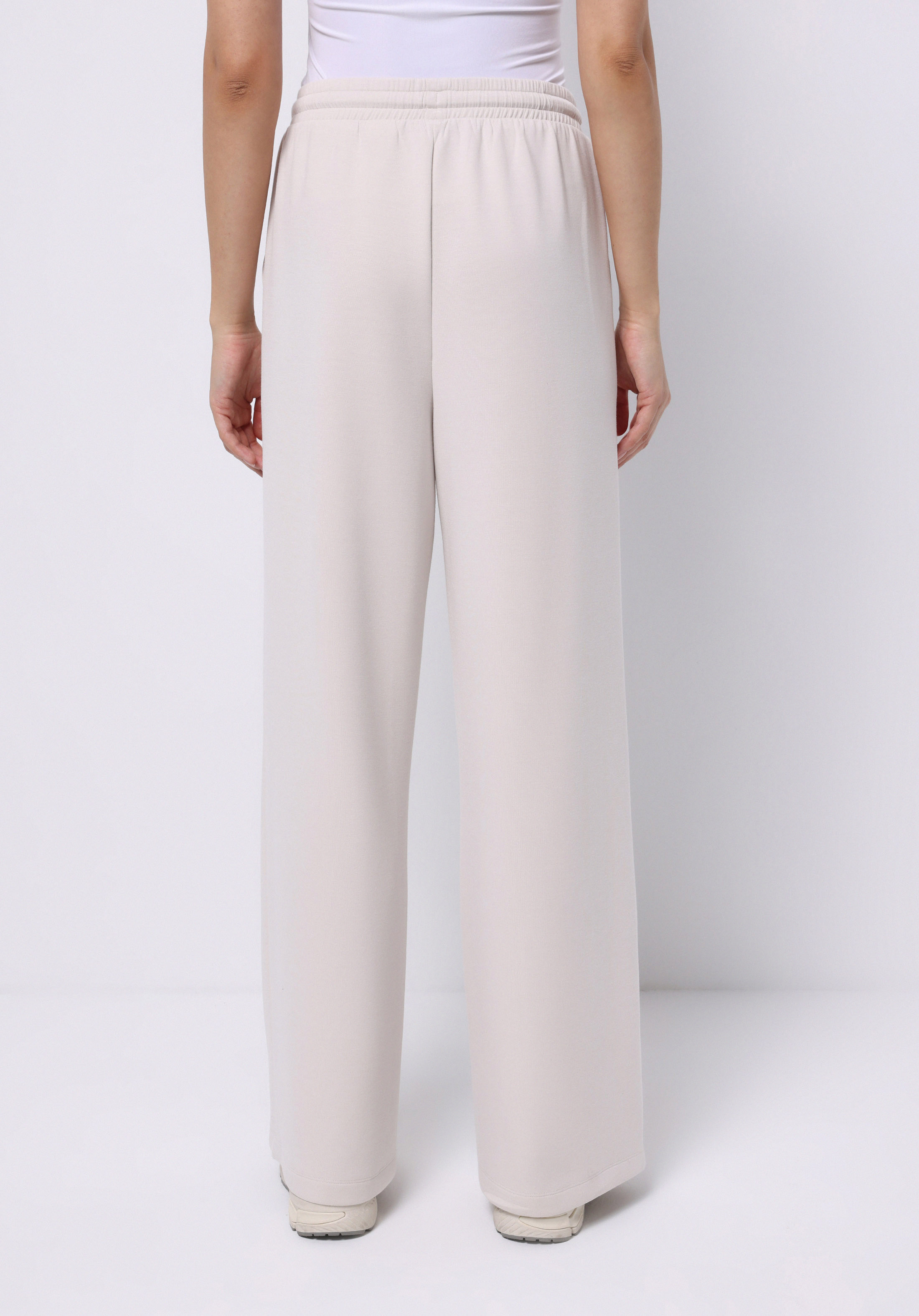 Regular Fit Orta Bel Düz Kadın Ekru Eşofman Altı