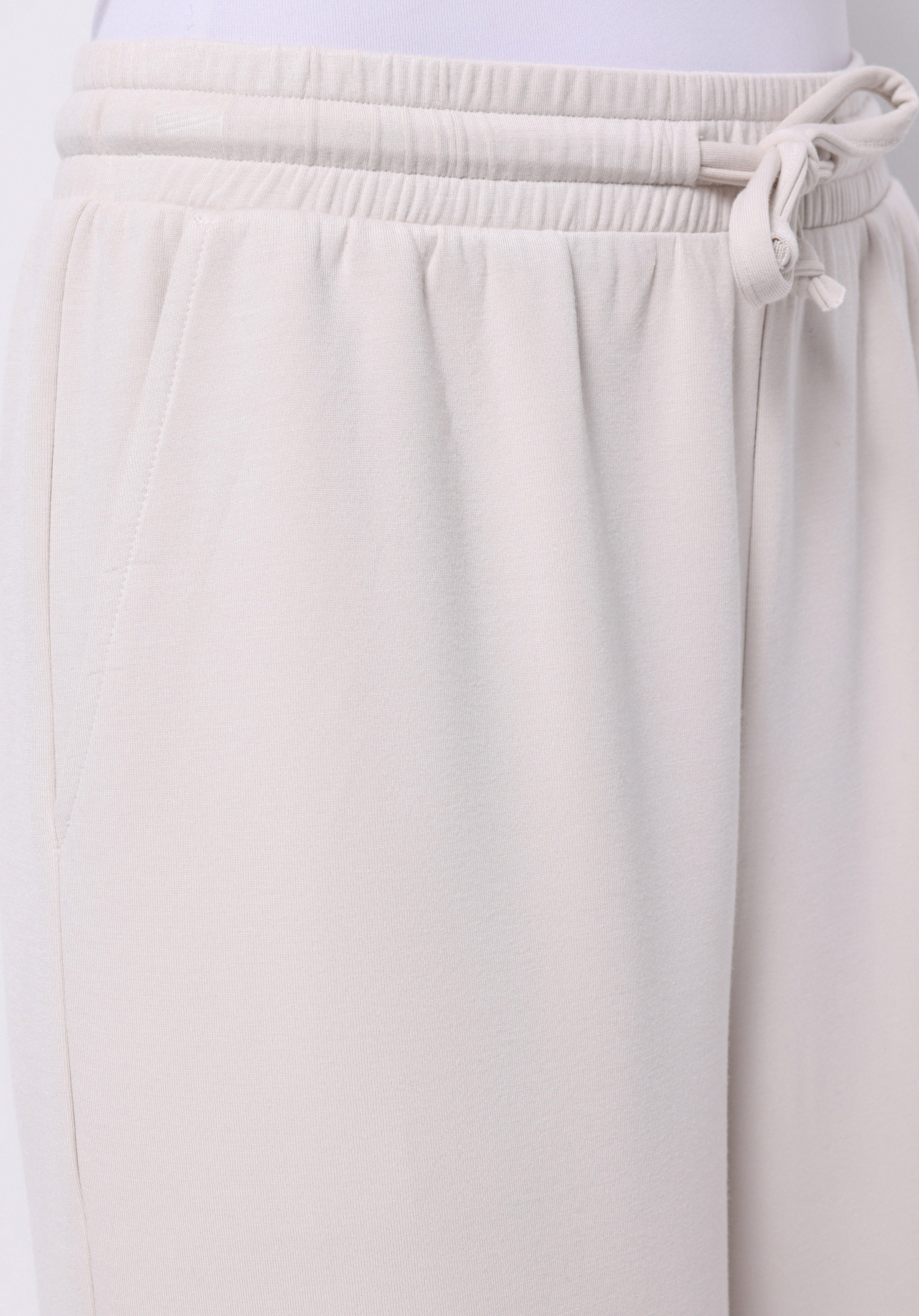 Regular Fit Orta Bel Düz Kadın Ekru Eşofman Altı