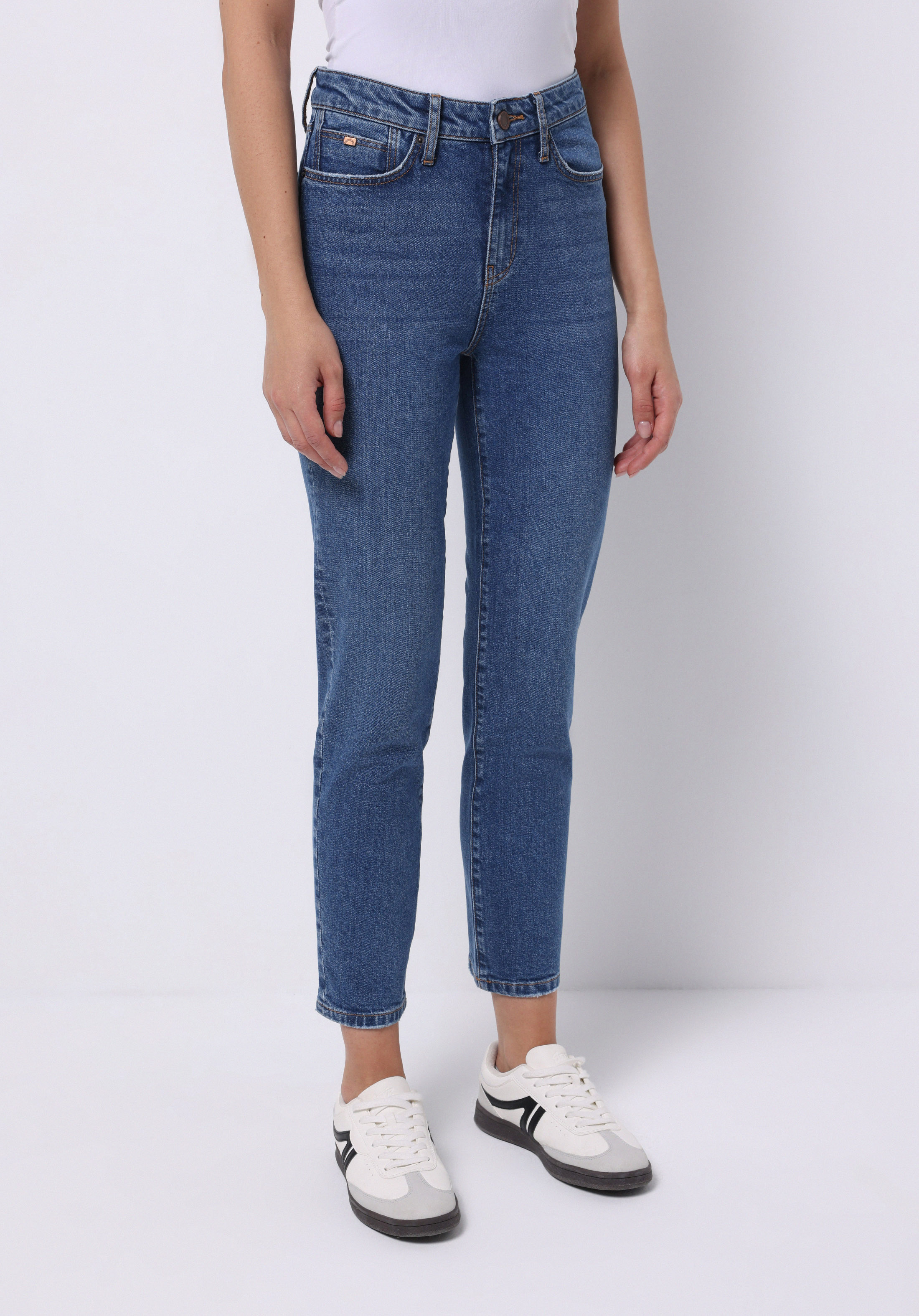 Slim Fit  Dar Paça Kadın İndigo Jean Pantolon